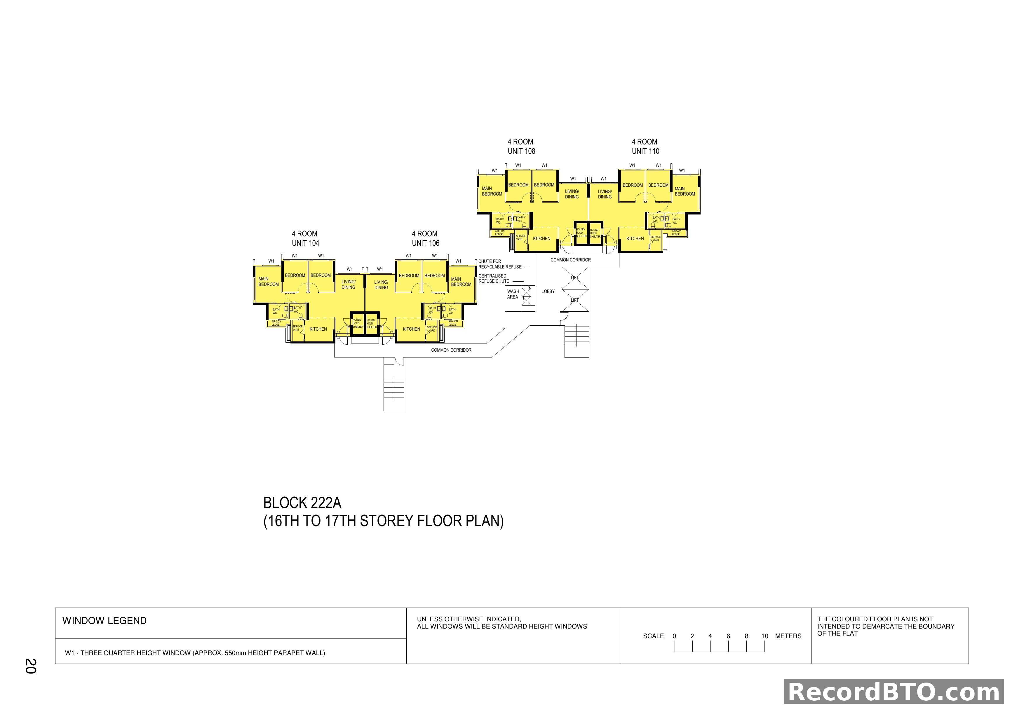 Block 222A: 16th-17th Storey Floor Plan