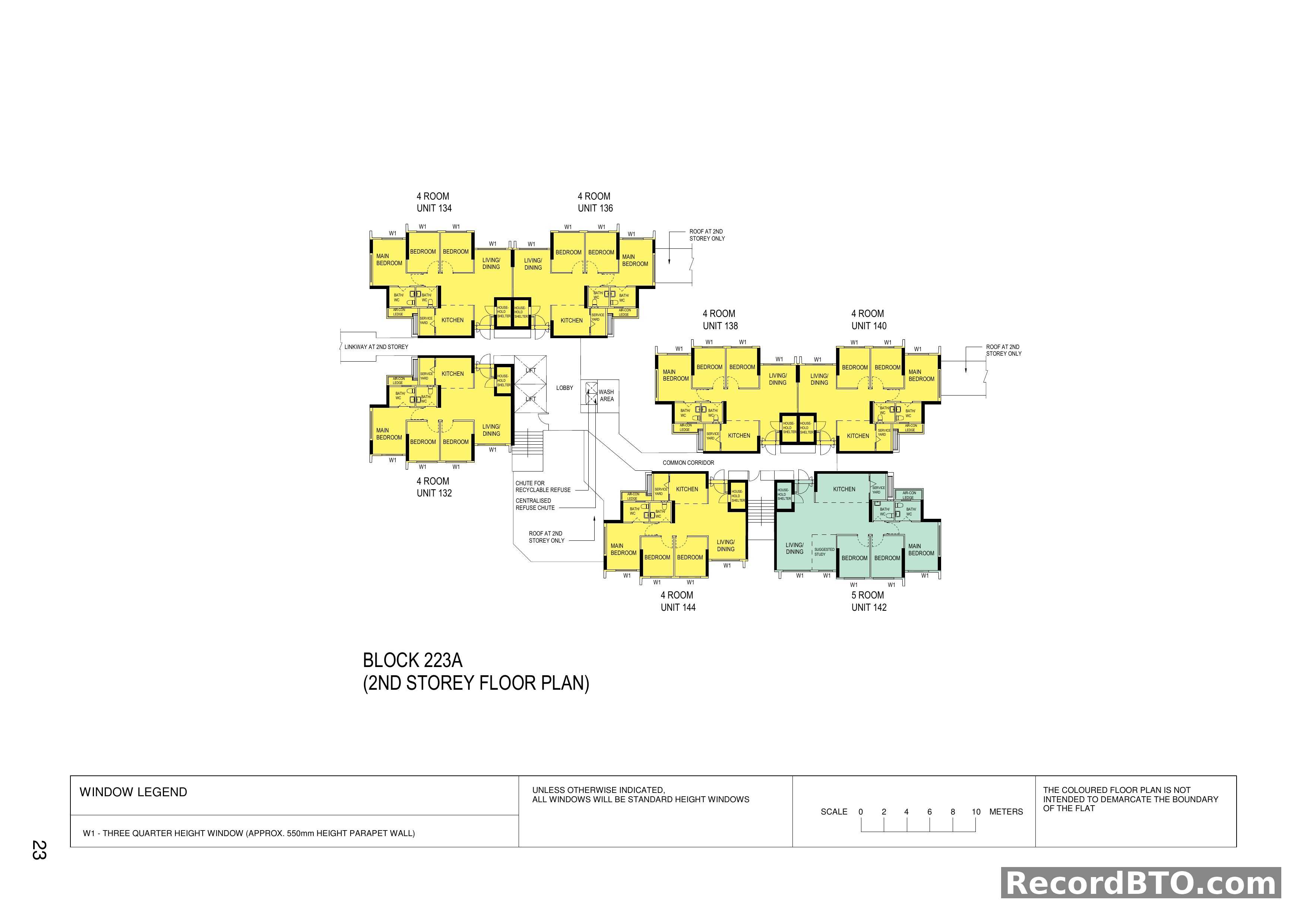 Block 223A: 2nd Storey Floor Plans