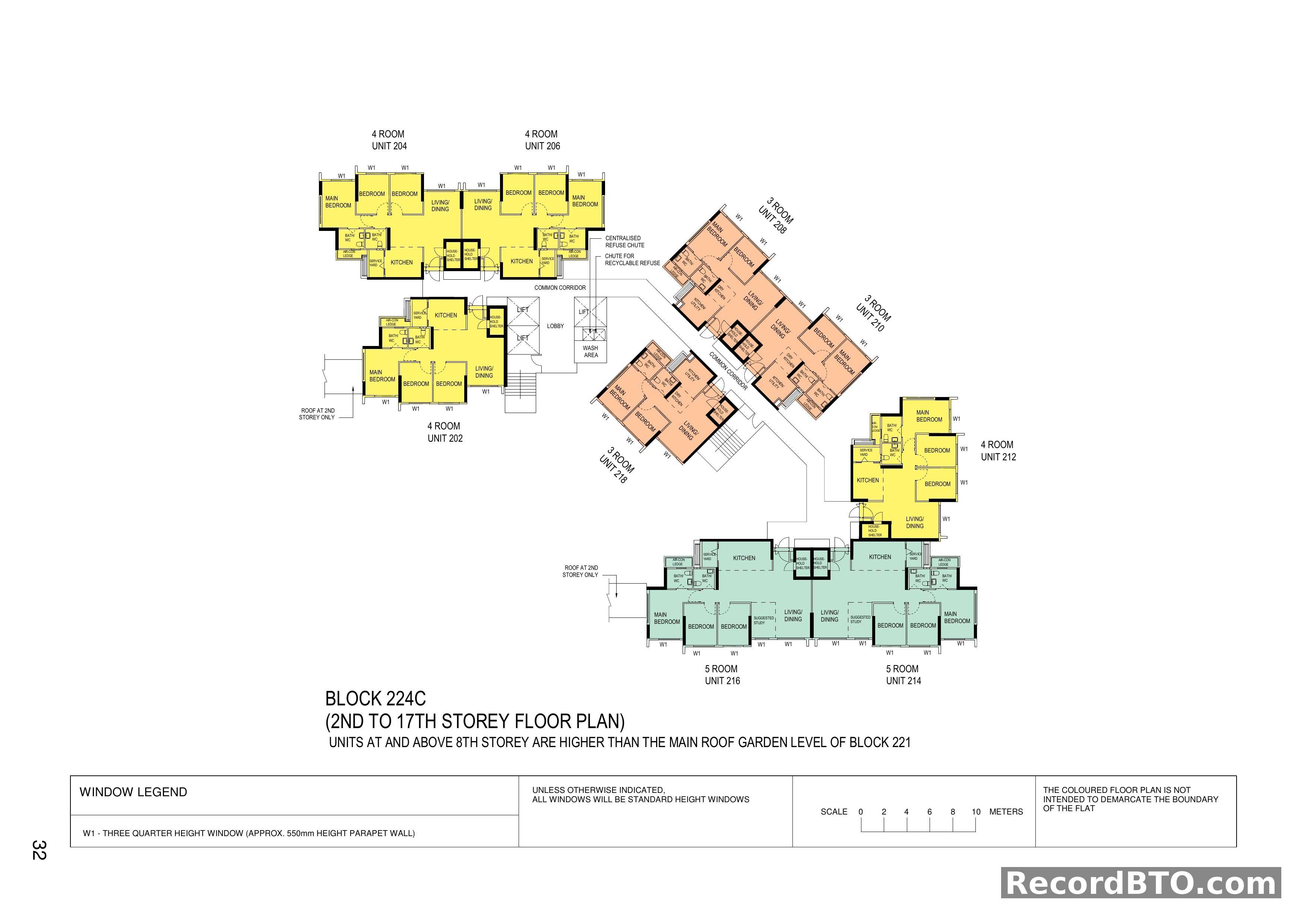 Block 224C: 2nd to 17th Storey Floor Plans