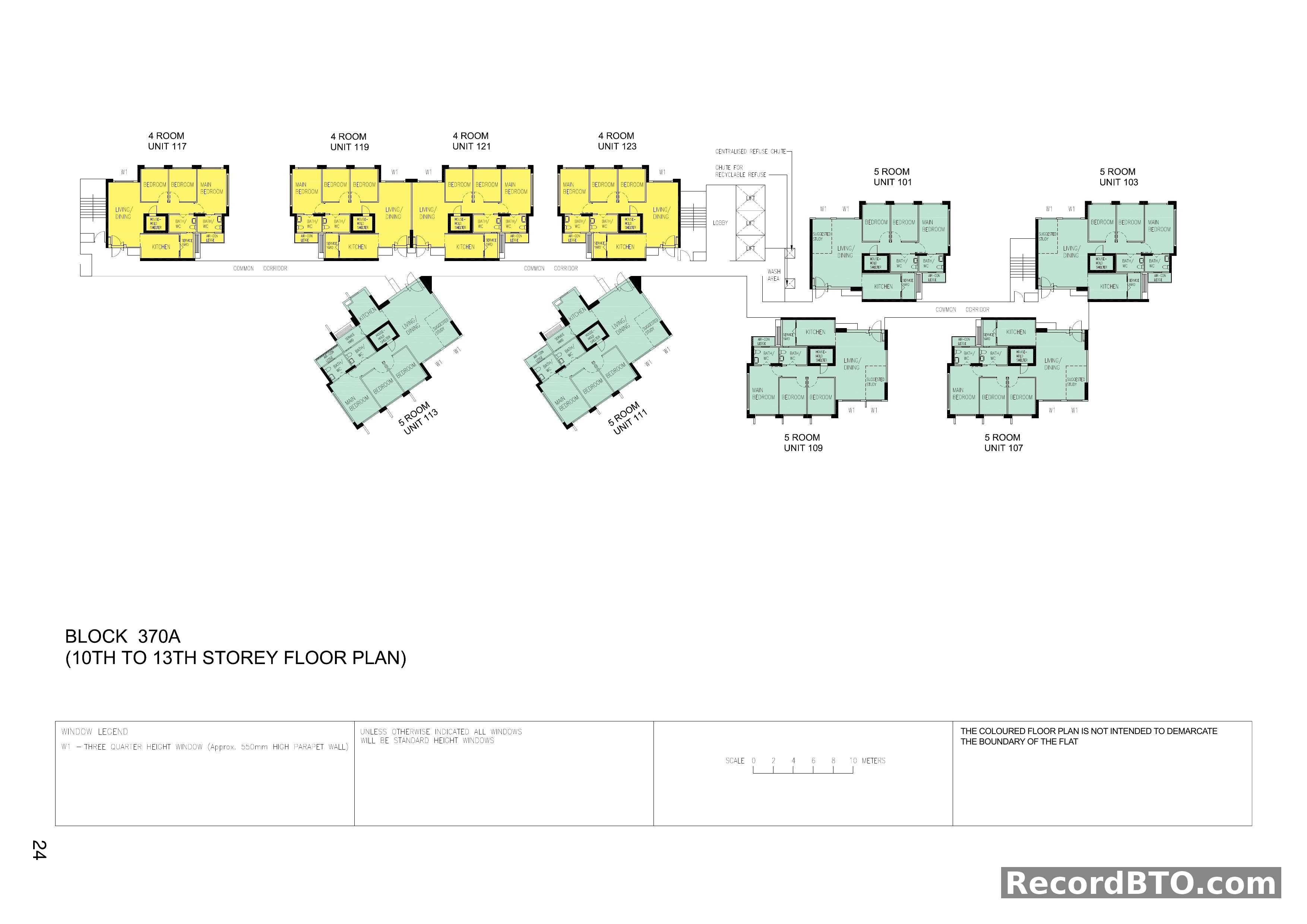 Block 370A: 10th-13th Storey Floor Plans
