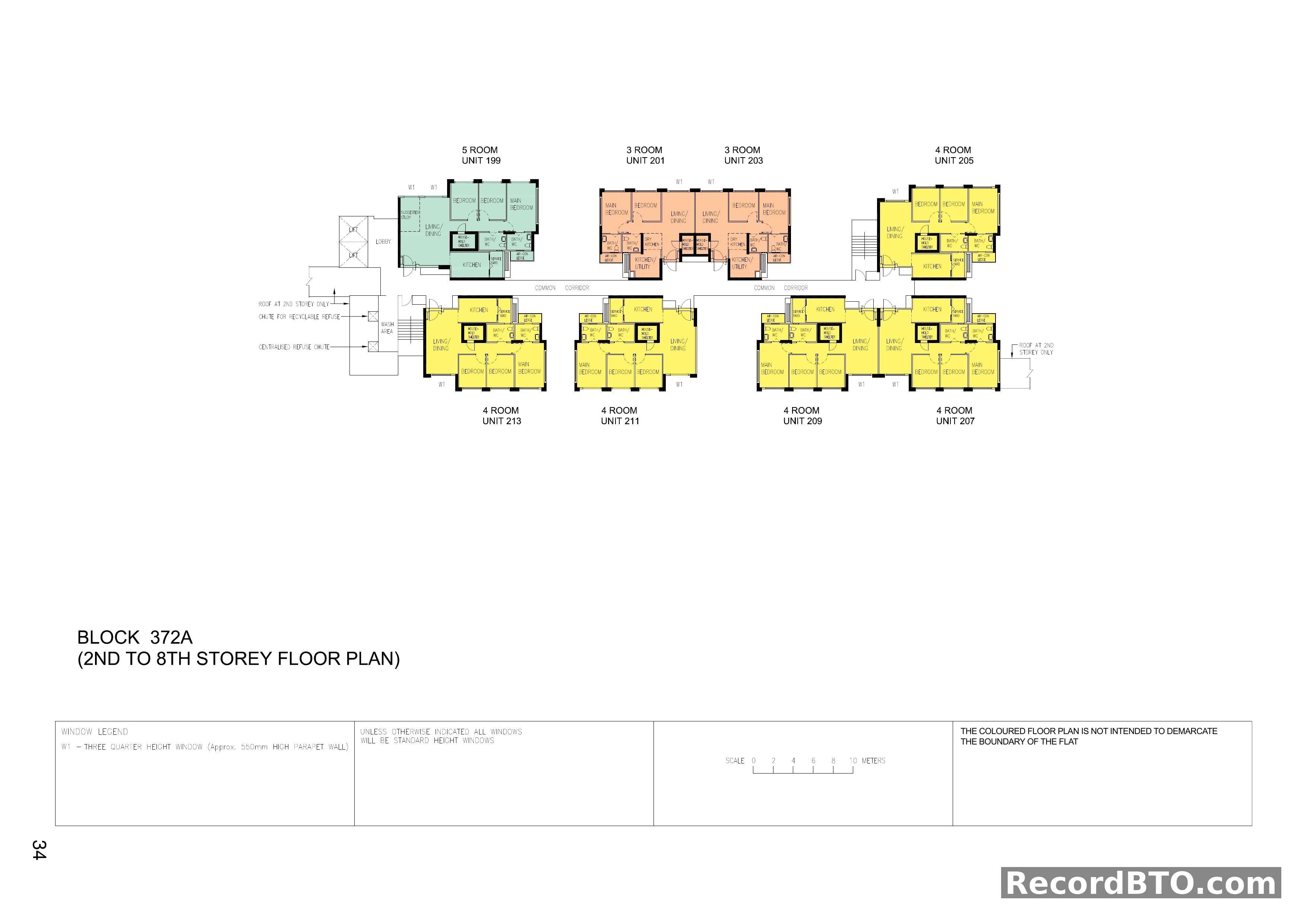 Block 372A: 2nd-8th Storey Floor Plans