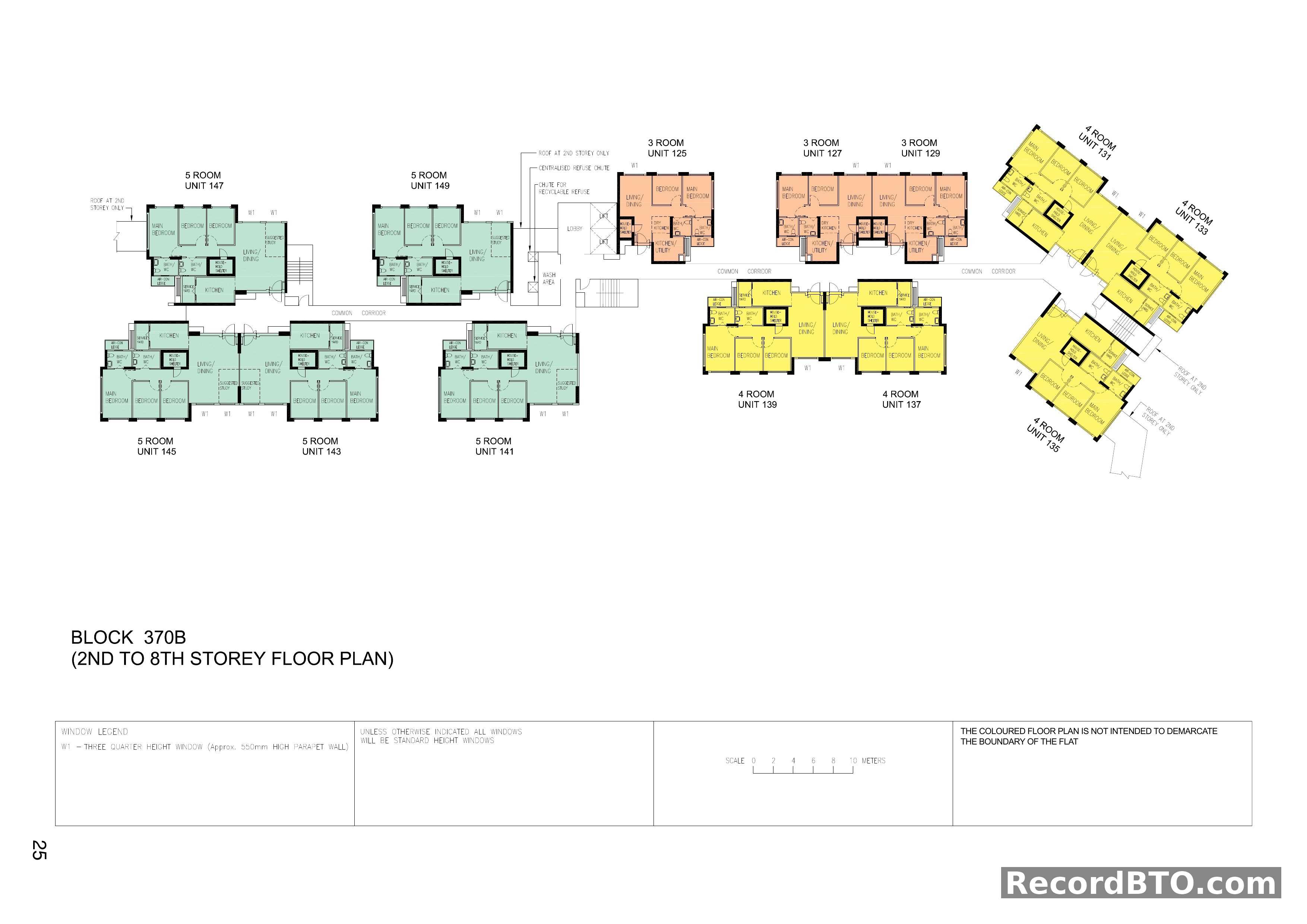 Block 370B: 2nd to 8th Storey Floor Plan