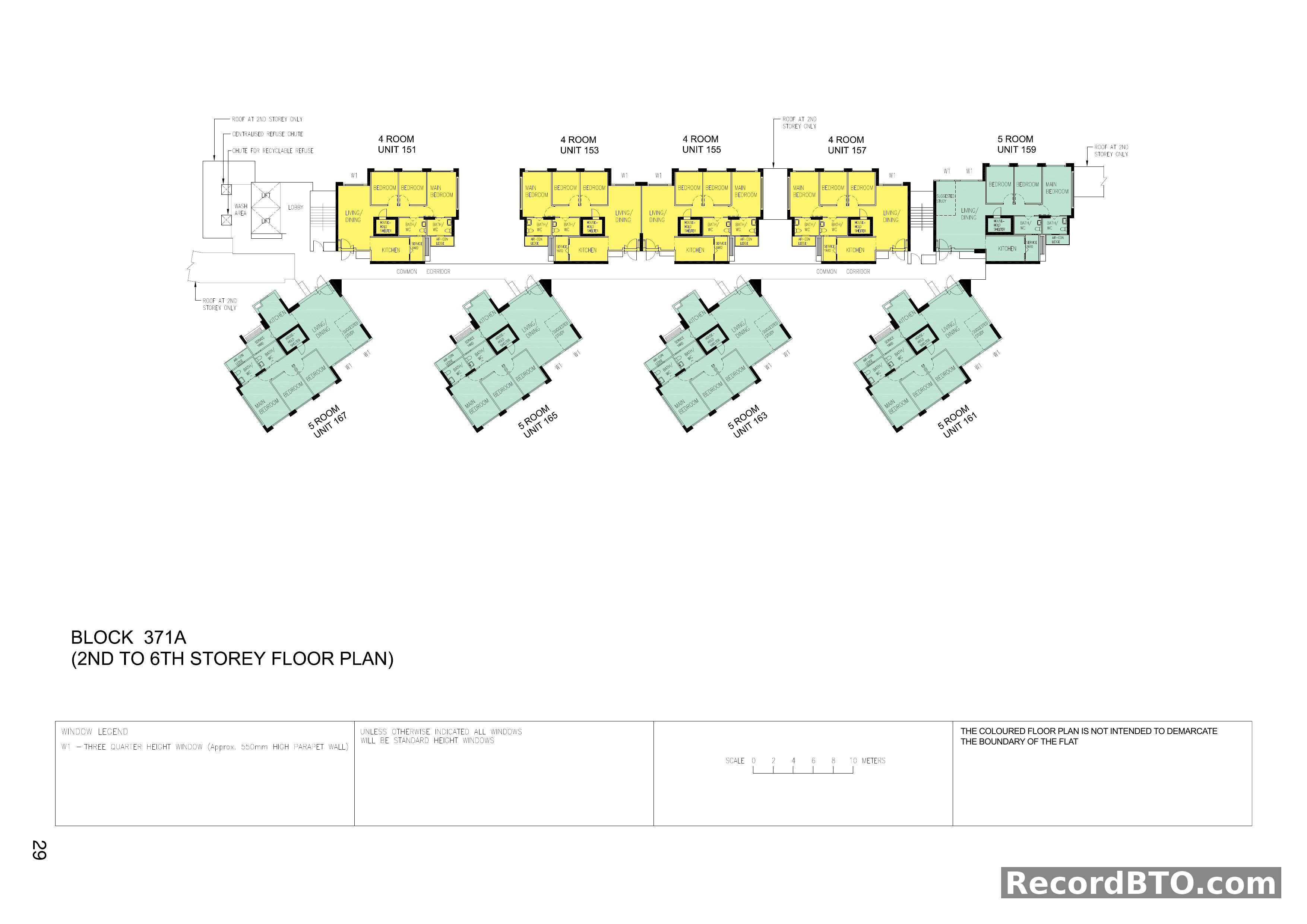 Block 371A: 2nd to 6th Storey Floor Plan