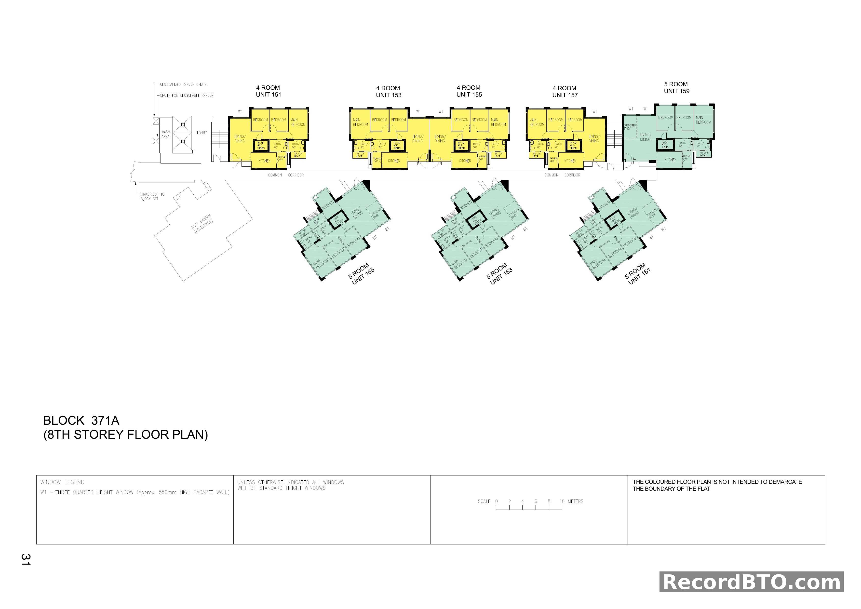 Block 371A: 8th Storey Floor Plans for 4-Room and 5-Room Units