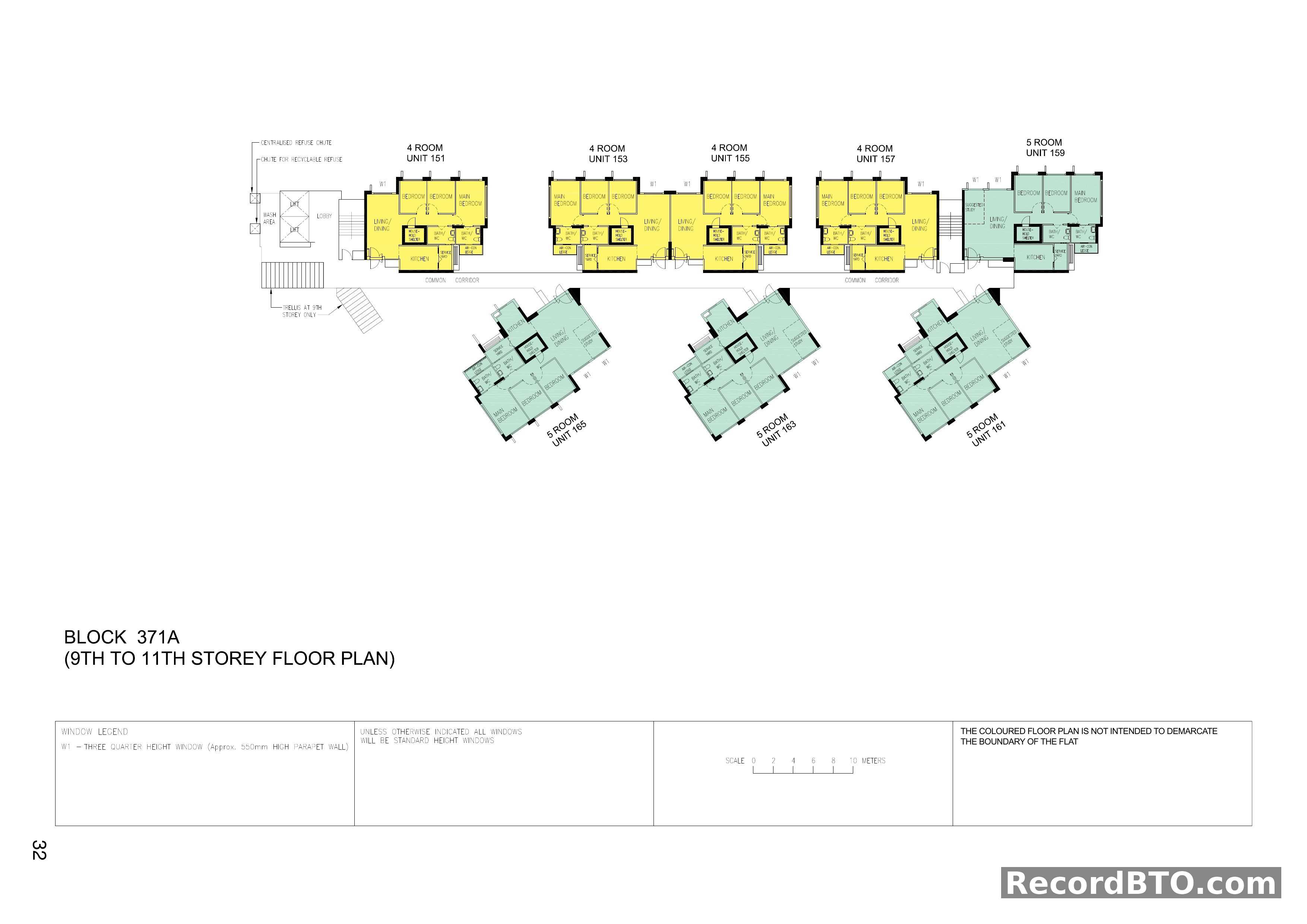Block 371A: 9th-11th Storey Floor Plans