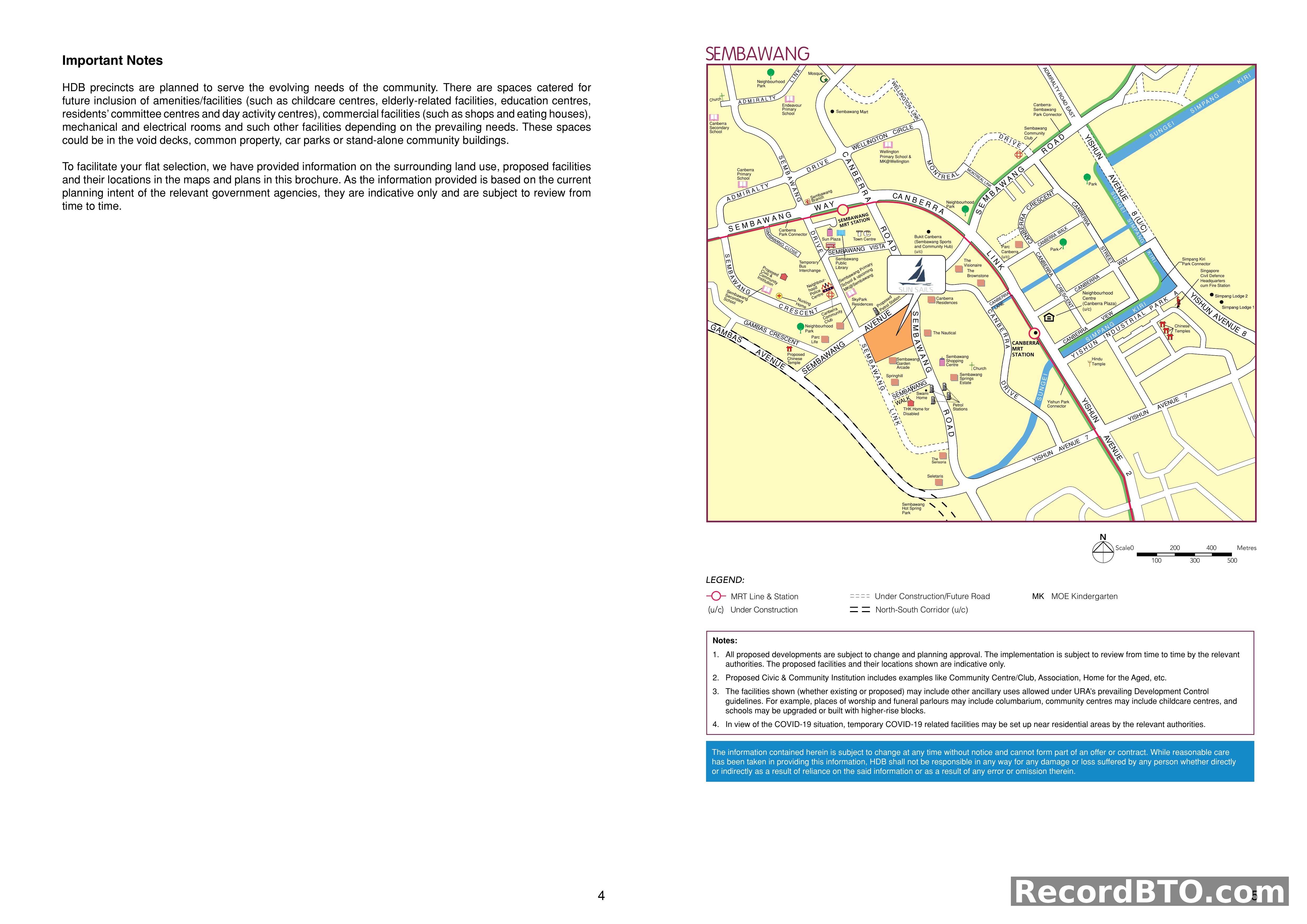 Sembawang Area Map and Important Notes