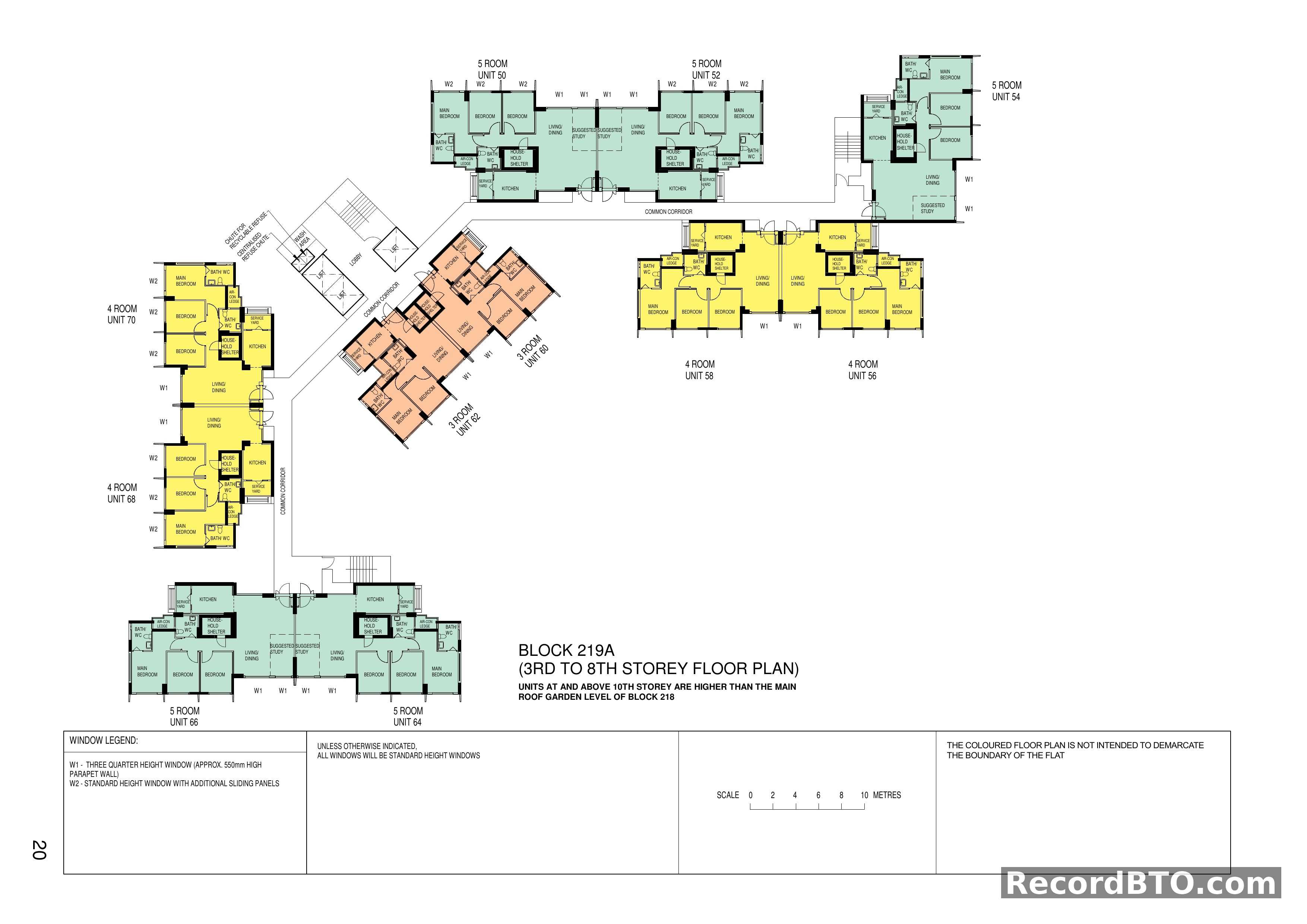 Block 219A: 3rd-8th Storey Floor Plans