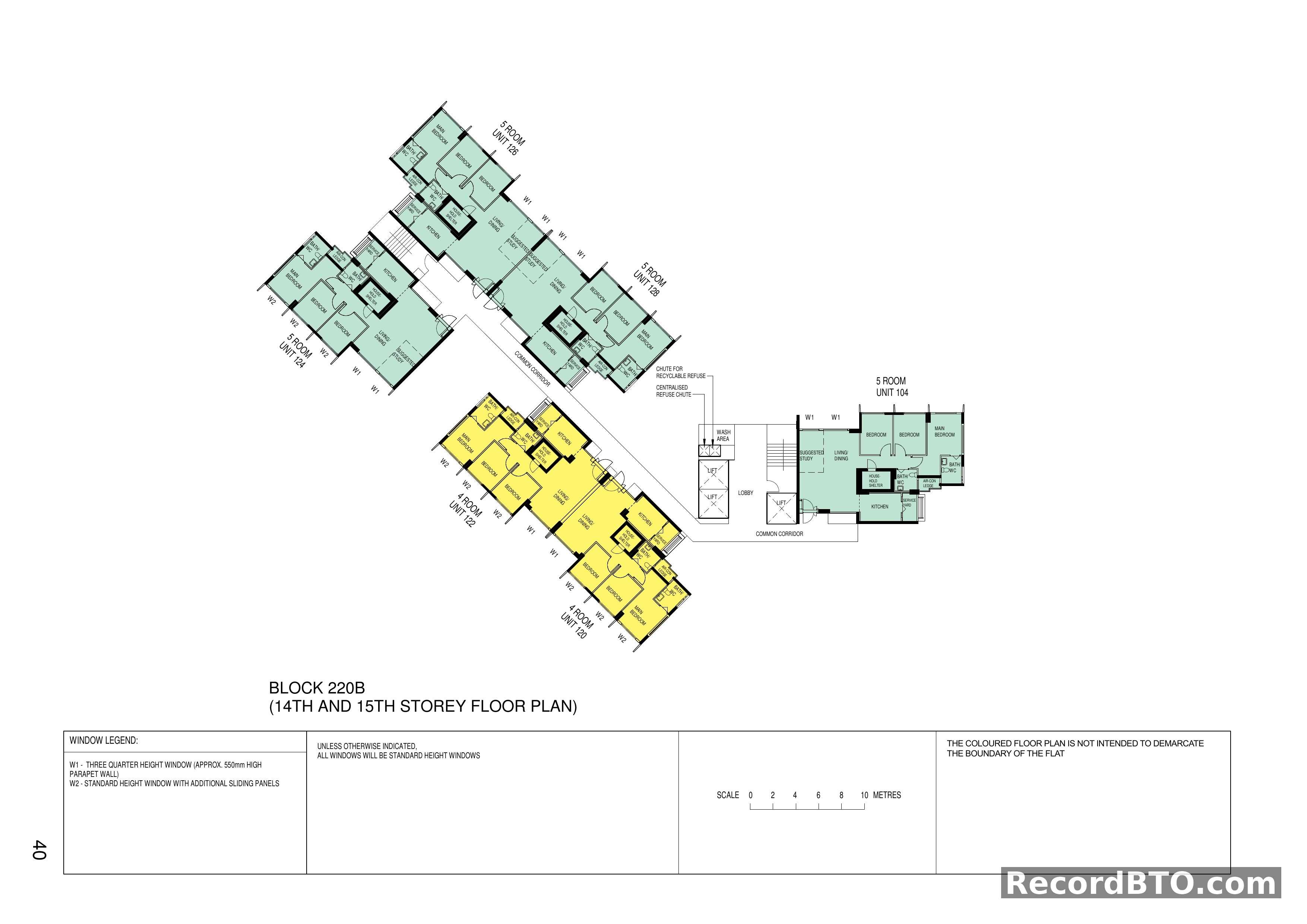 Block 220B: 14th and 15th Storey Floor Plans