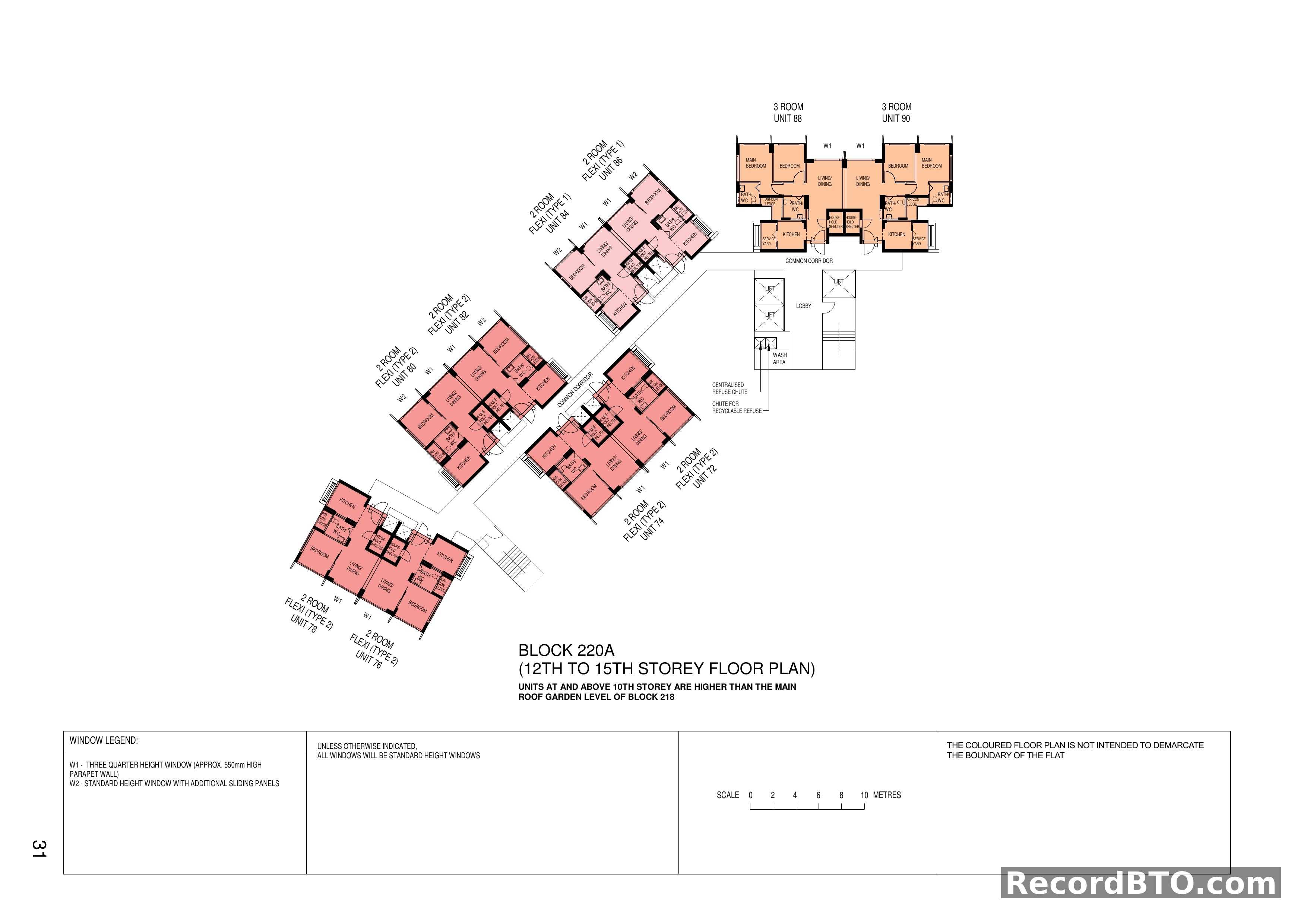 Block 220A: 12th-15th Storey Floor Plan