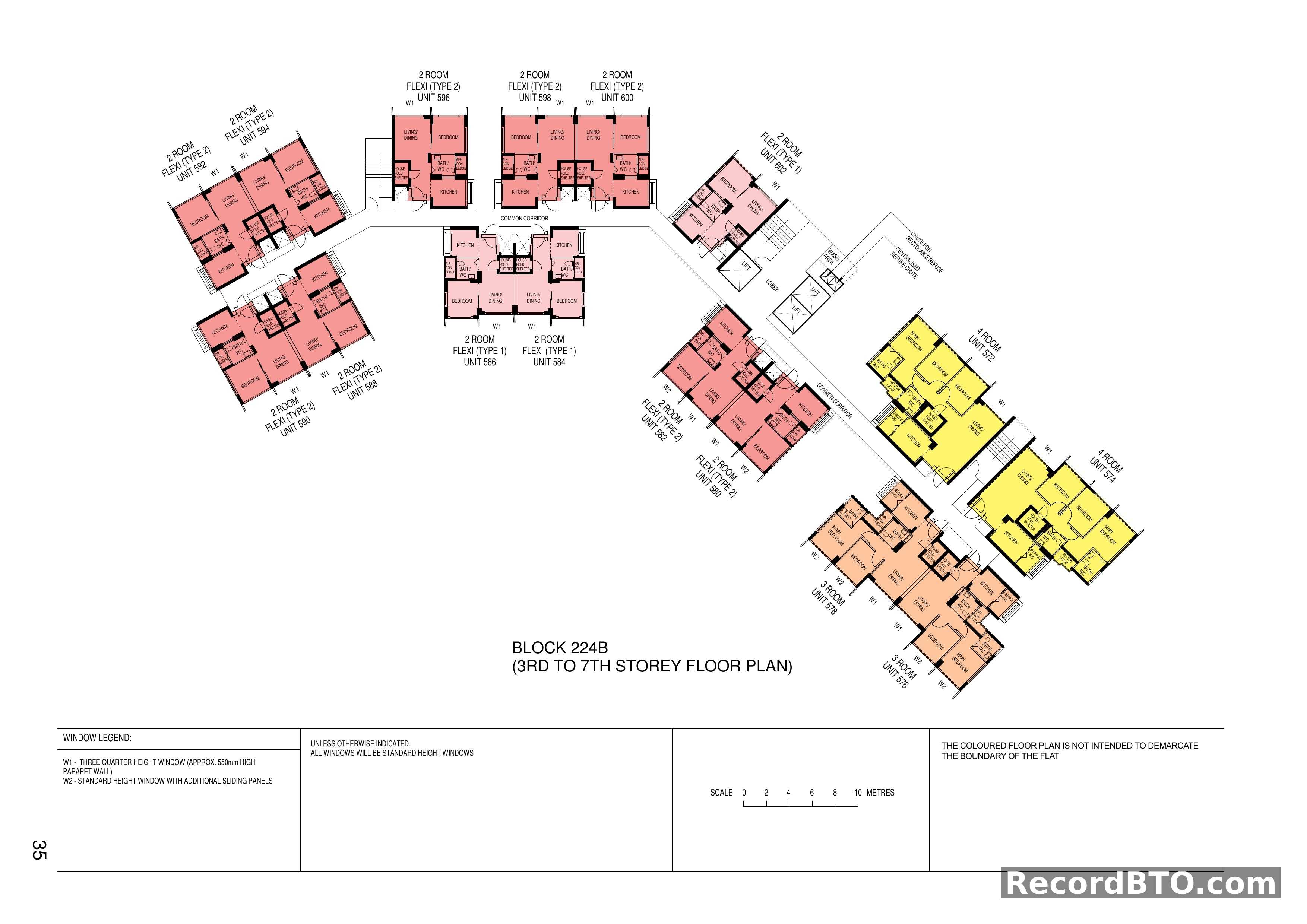Block 224B: 3rd-7th Storey Floor Plans