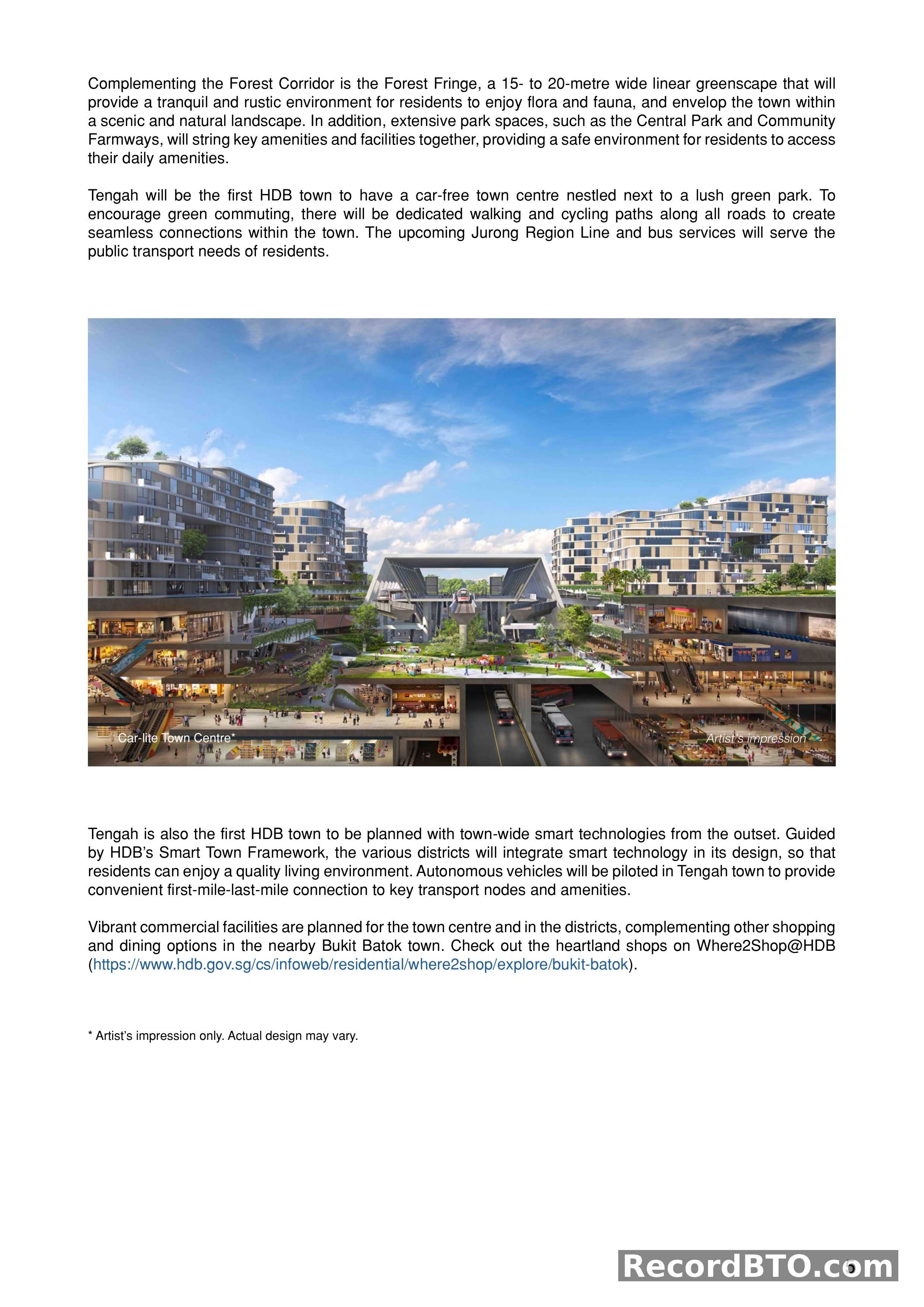 Artist's Impression: Car-lite Town Centre & Smart Town Features