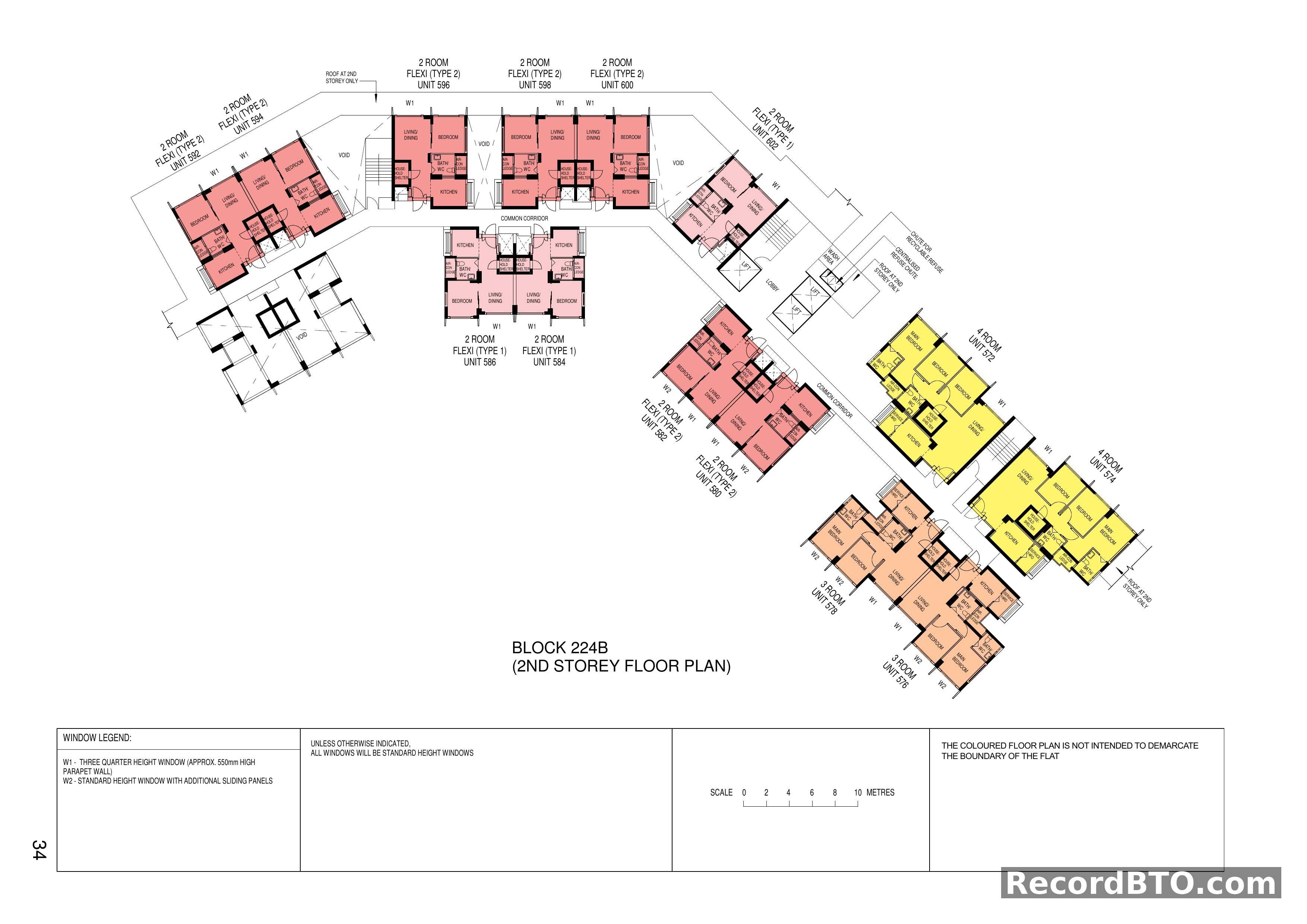 Block 224B: 2nd Storey Floor Plan with Multiple Unit Types