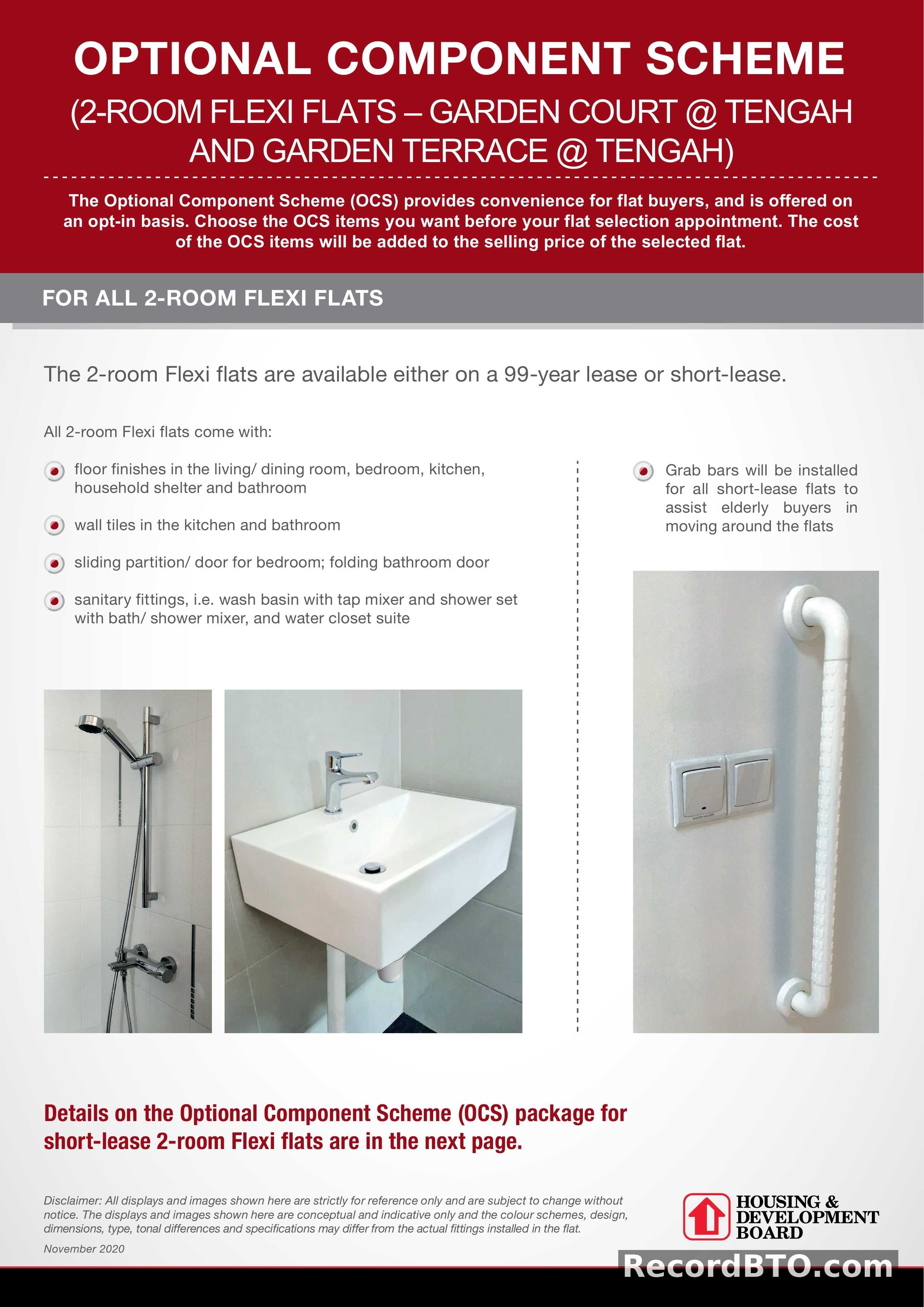 Optional Component Scheme for 2-Room Flexi Flats