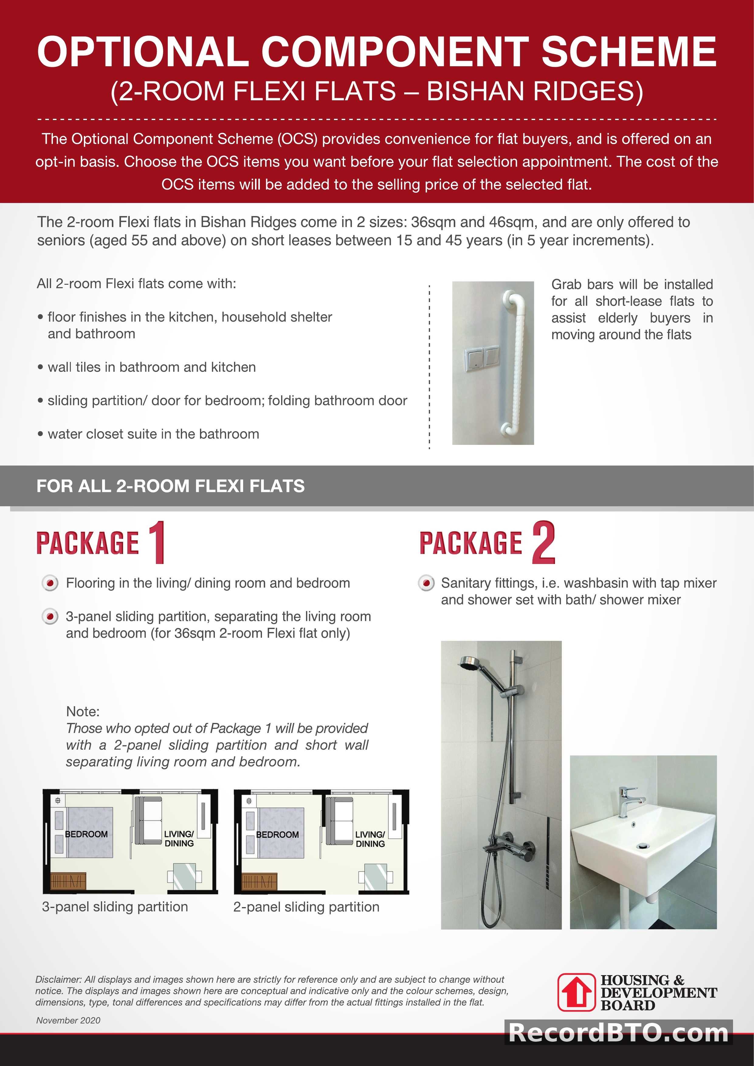 Optional Component Scheme for 2-Room Flexi Flats