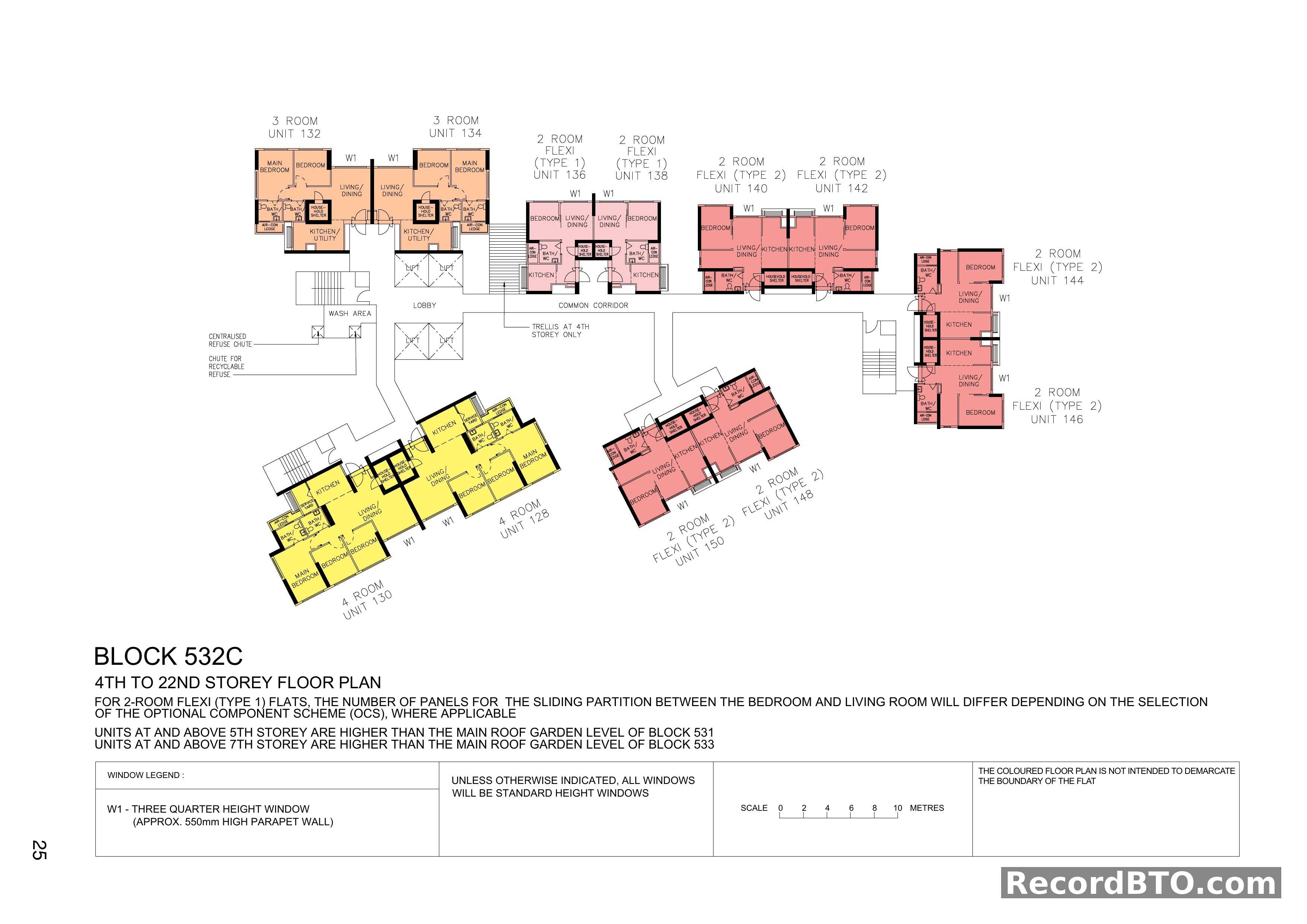 Block 532C: 4th-22nd Storey Floor Plan