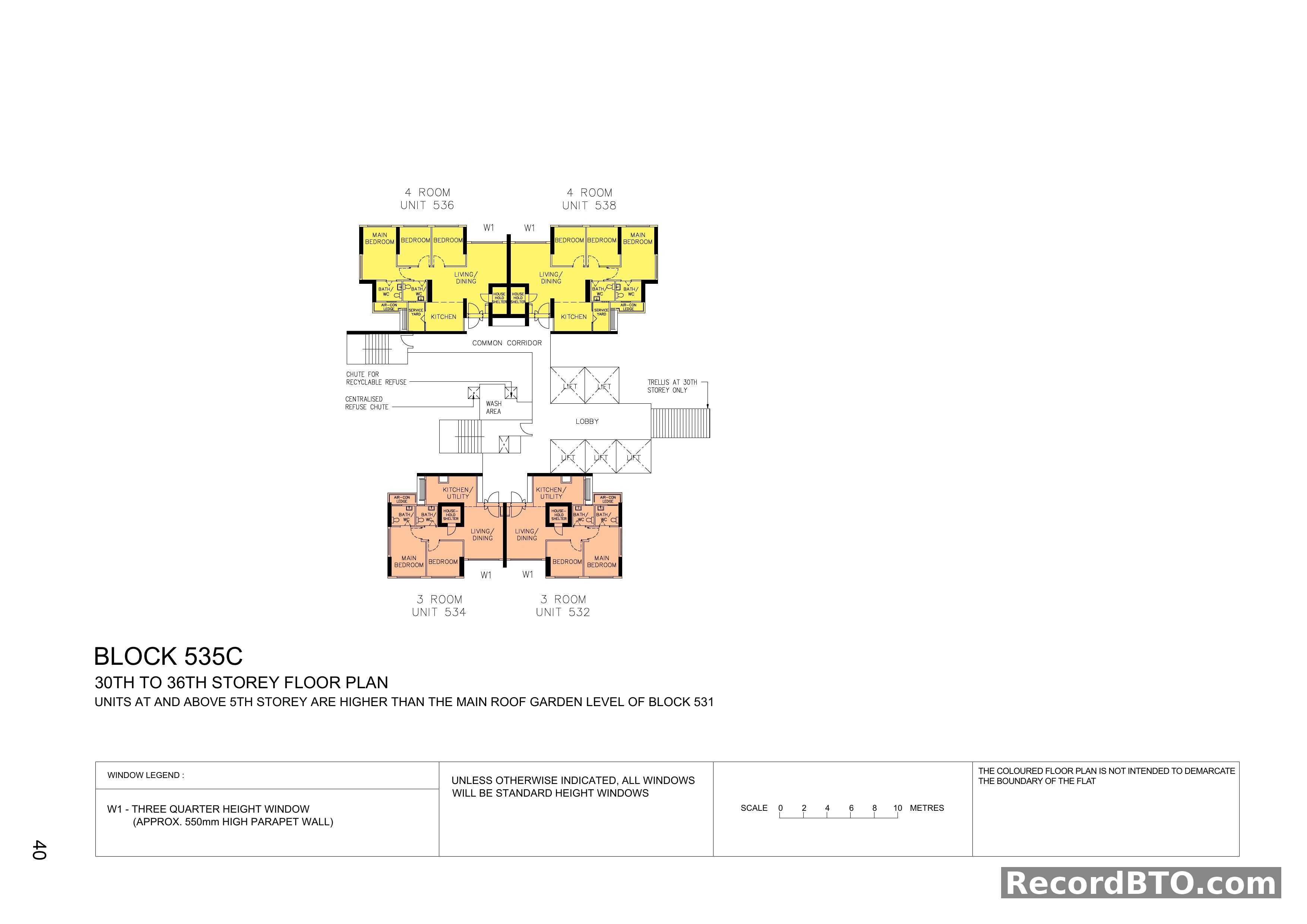 Block 535C: 30th-36th Storey Floor Plan