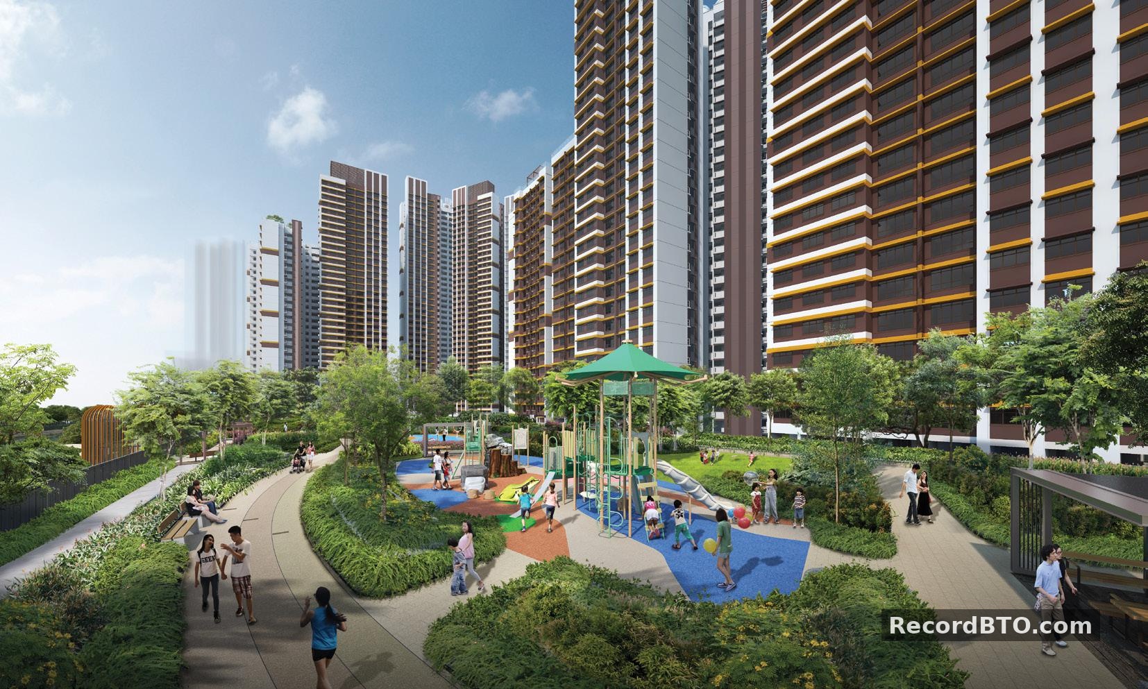 Artist's Impression of HDB BTO Development with Amenities