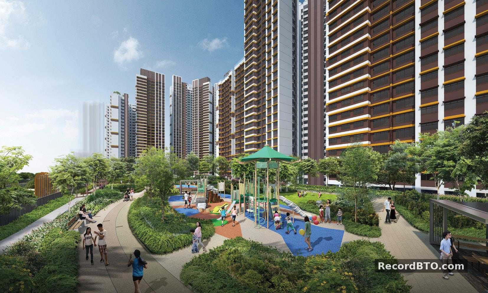 Artist's Impression of HDB BTO Development with Amenities