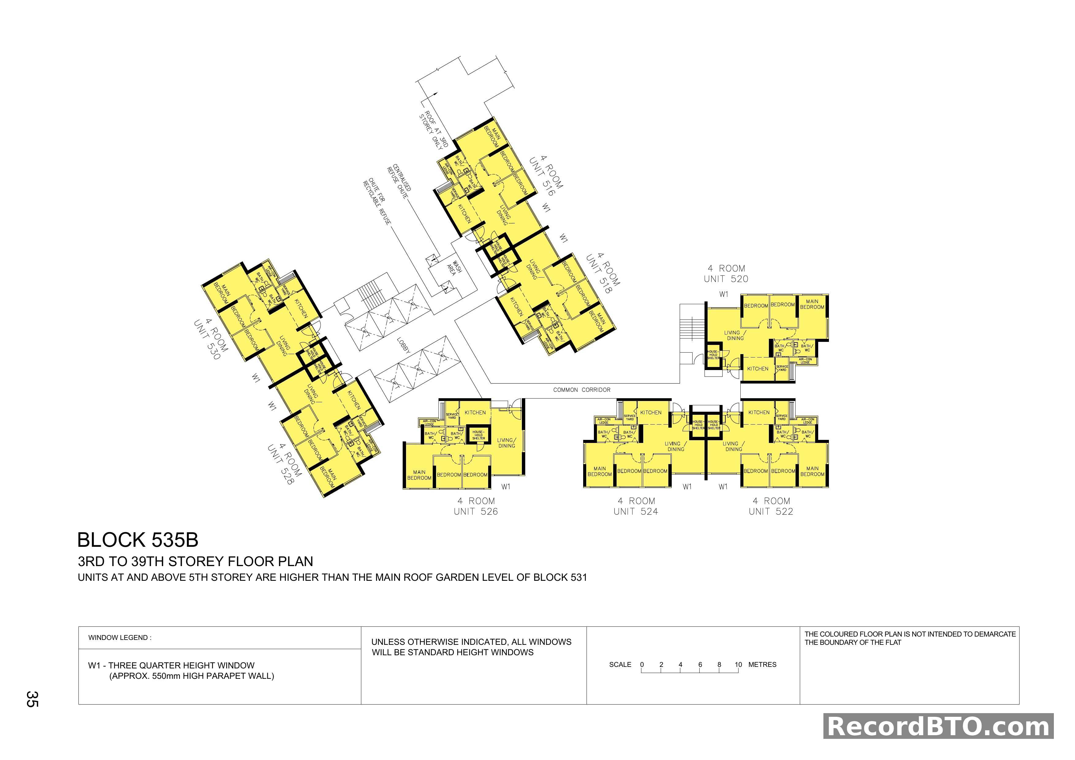 Block 535B: 3rd to 39th Storey Floor Plan