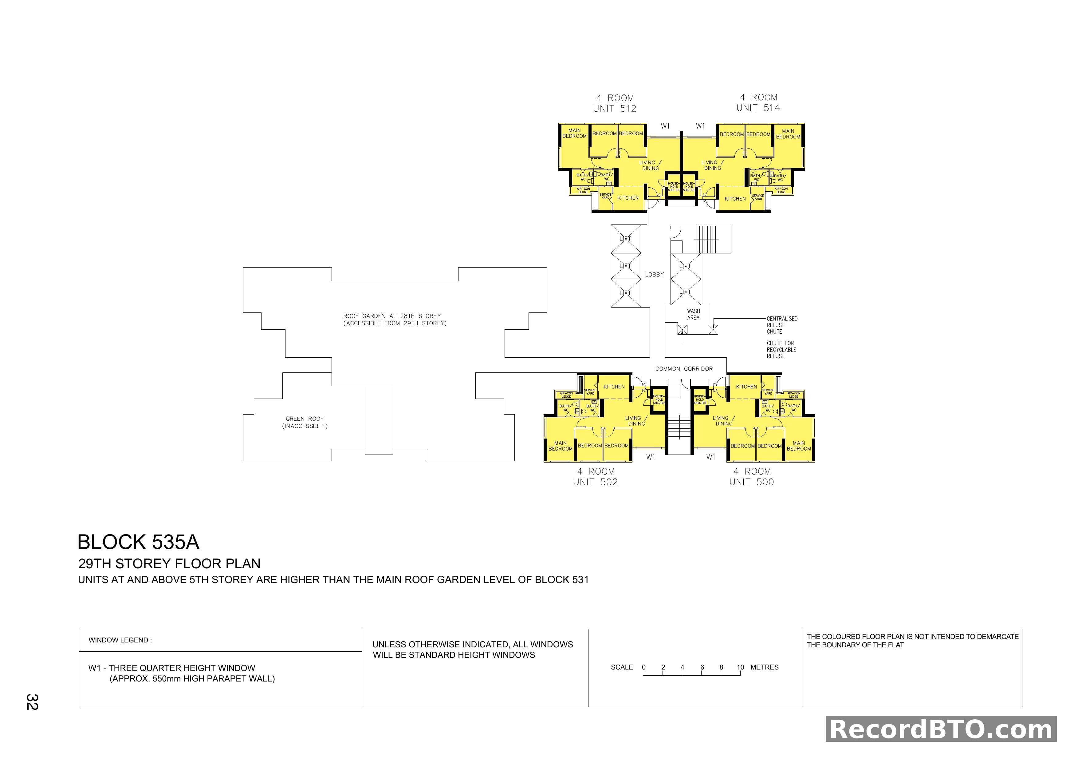Block 535A: 29th Storey 4-Room Floor Plan