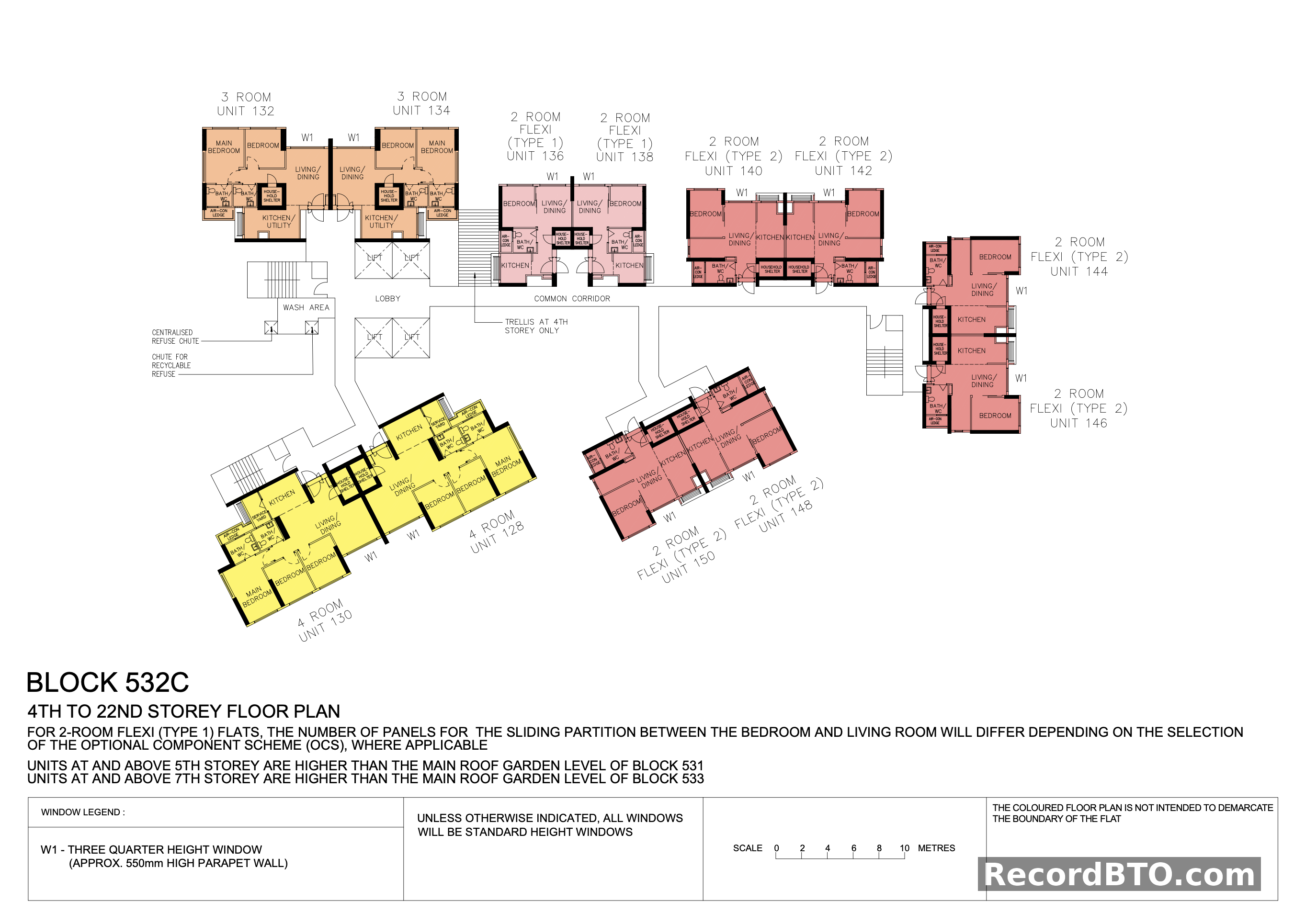 Block 532C: 4th-22nd Storey Floor Plan