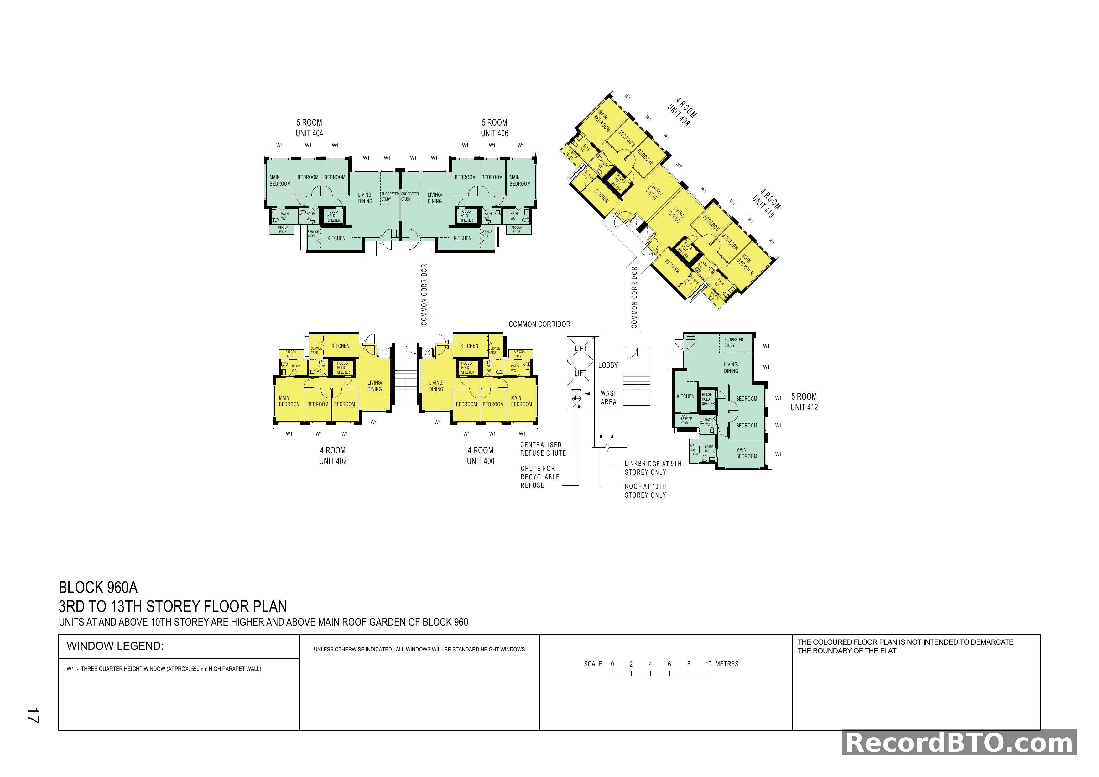 Block 960A: 3rd-13th Storey Floor Plans
