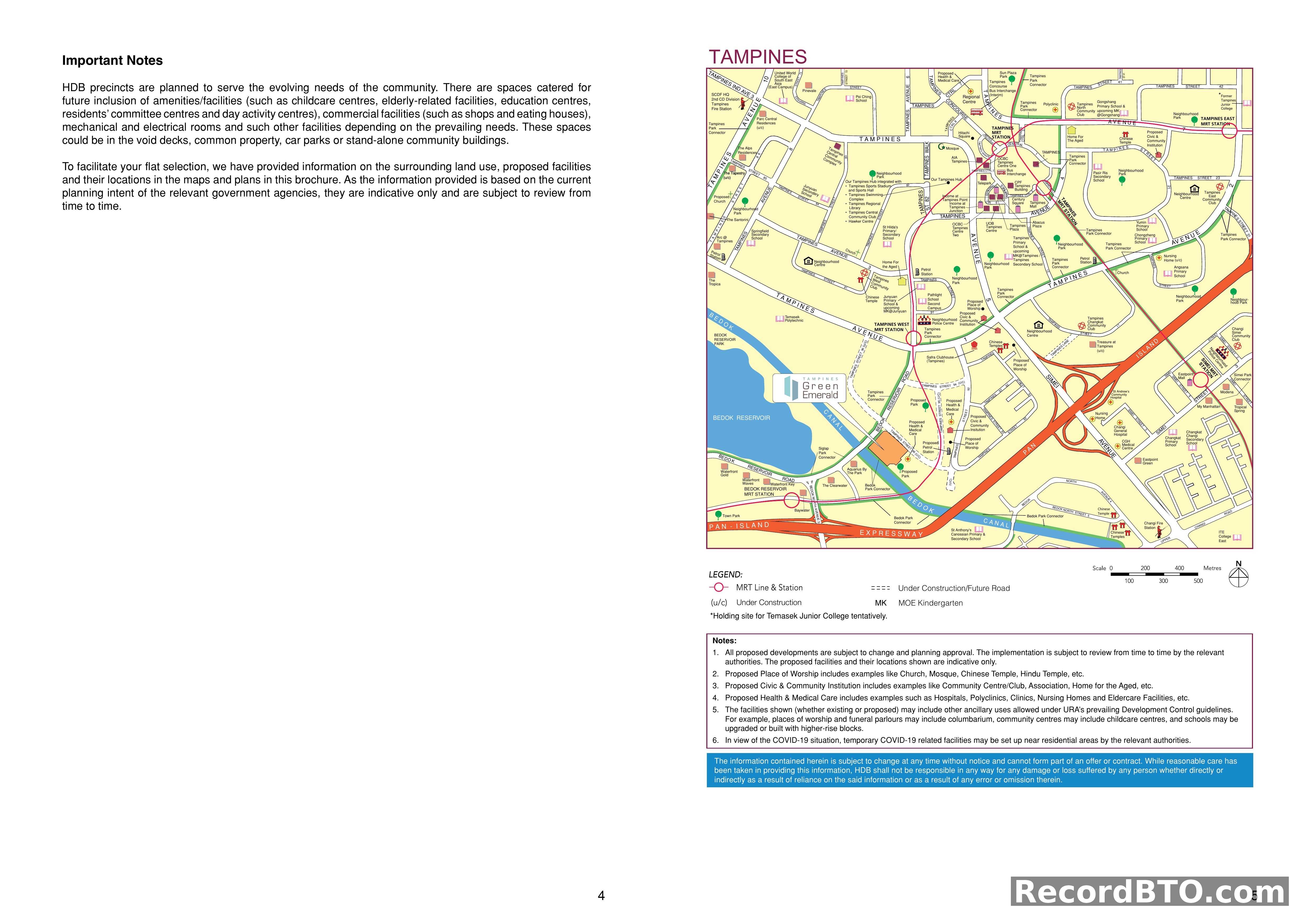 Tampines Locality Map and Development Information
