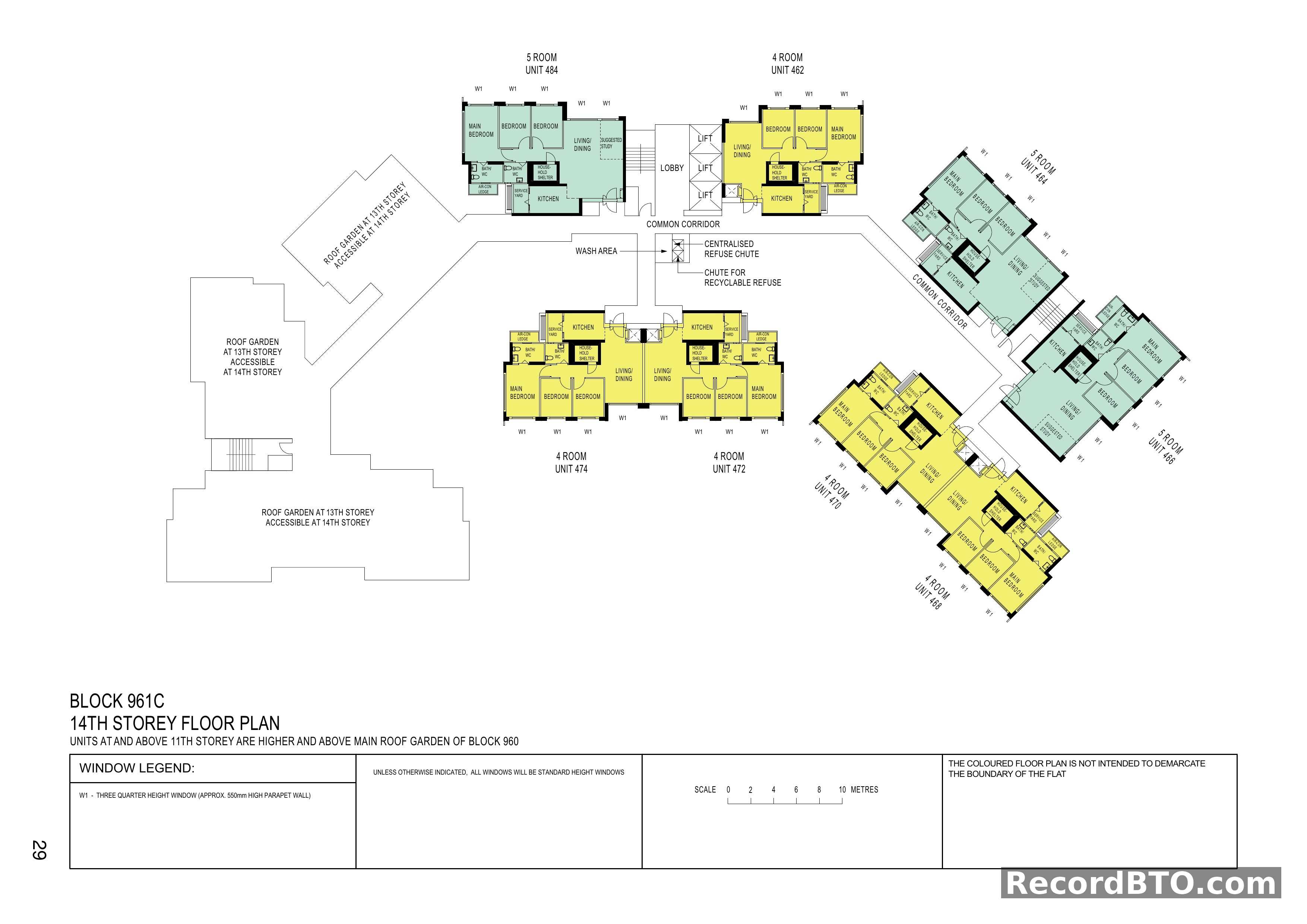 Block 961C: 14th Storey Floor Plan
