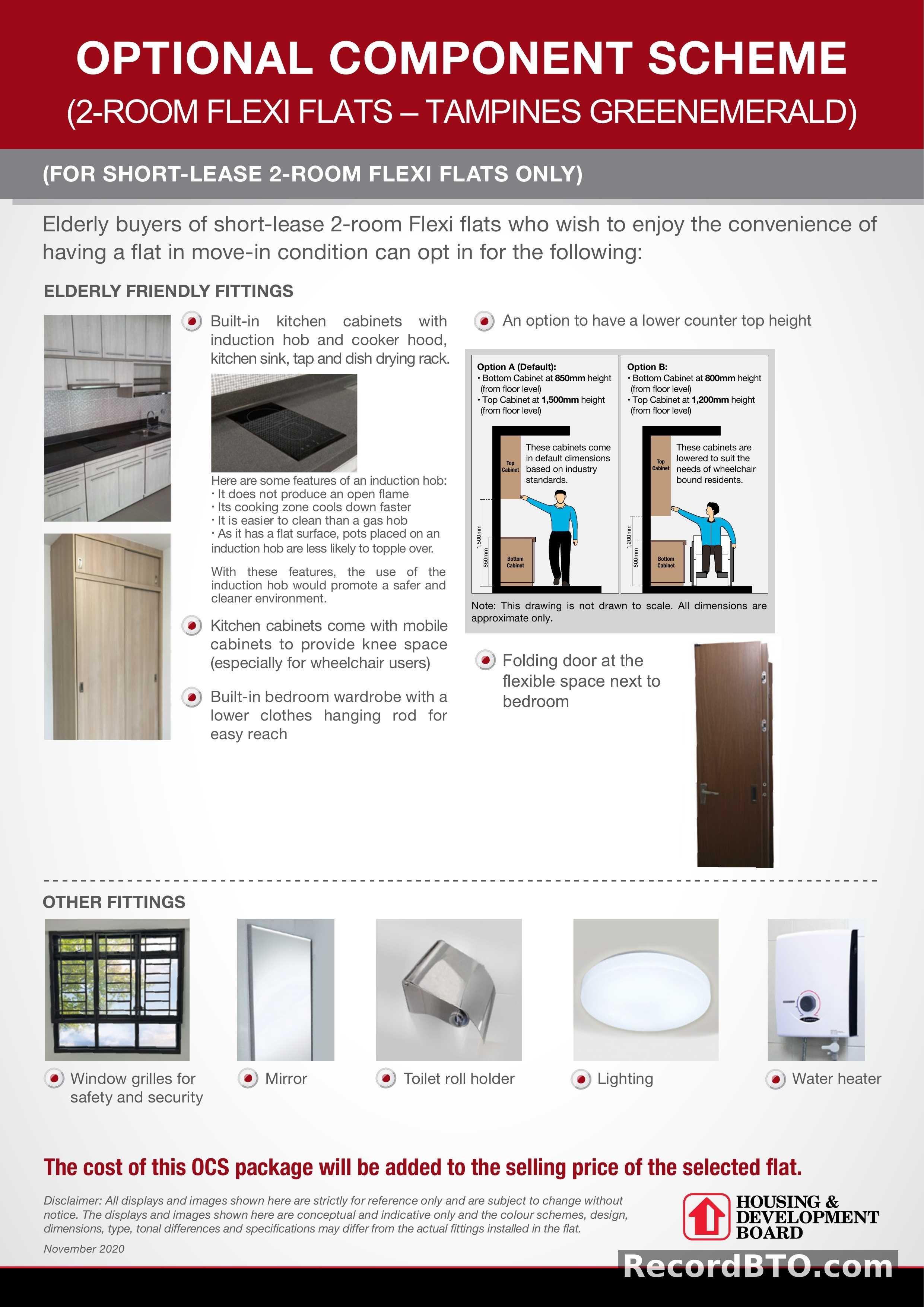 Optional Component Scheme for 2-Room Flexi Flats