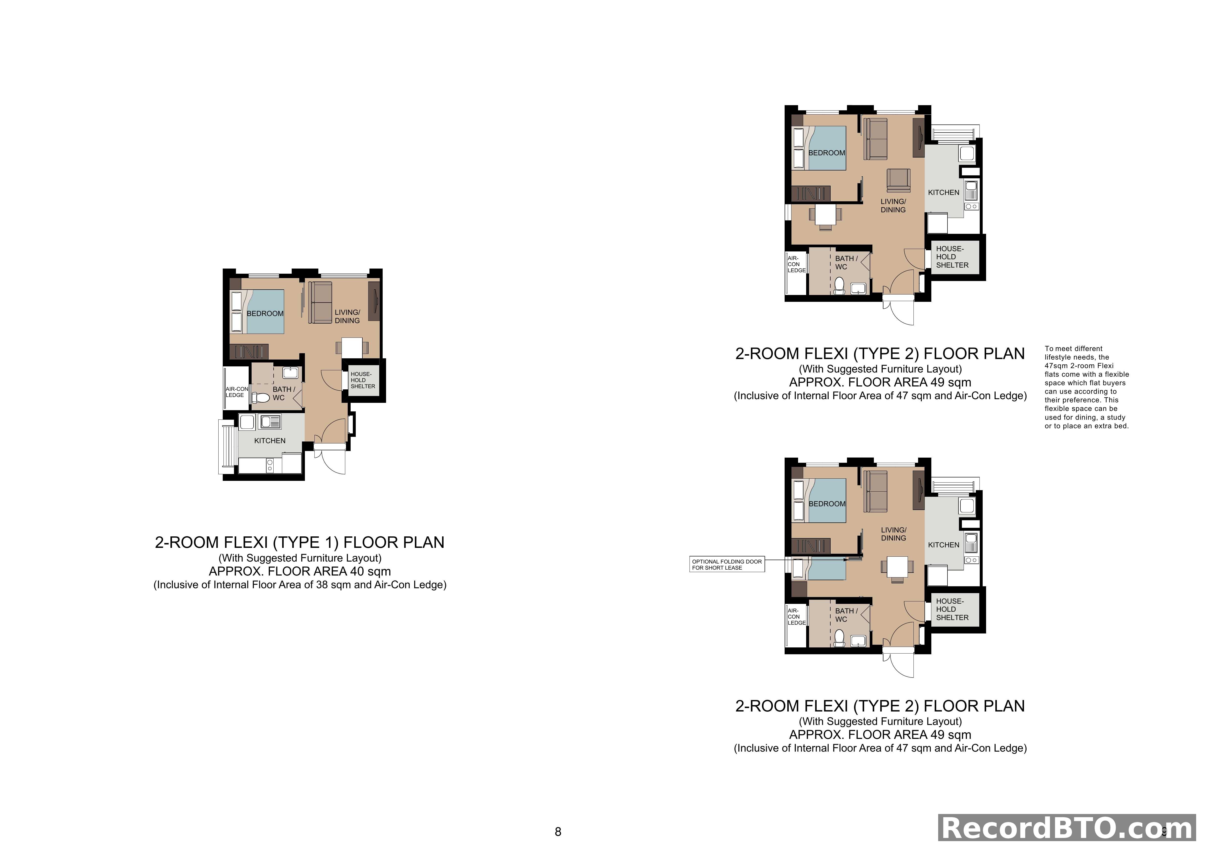 2-Room Flexi Flat Types: Floor Plans & Layouts