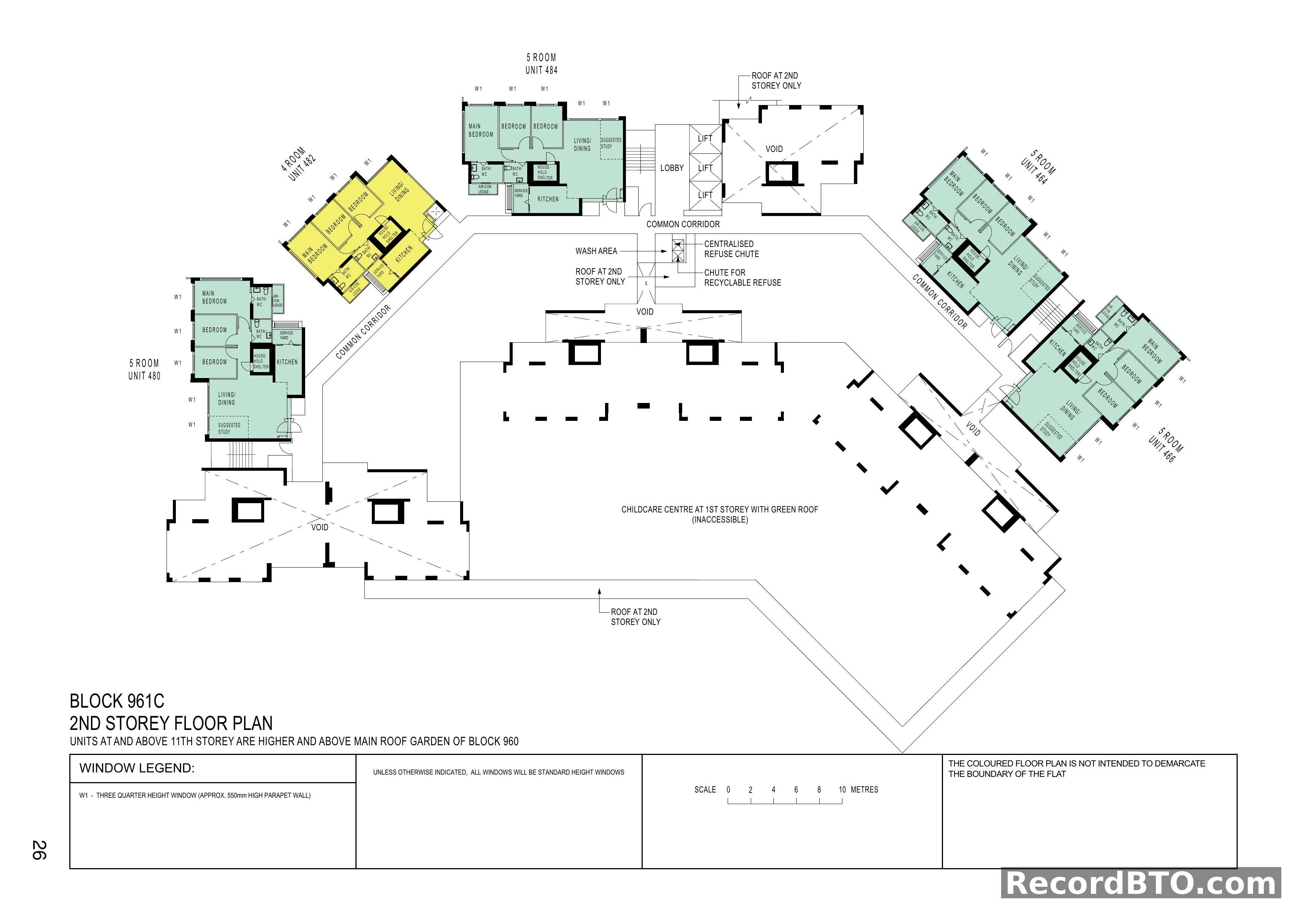 Block 961C: 2nd Storey Floor Plan
