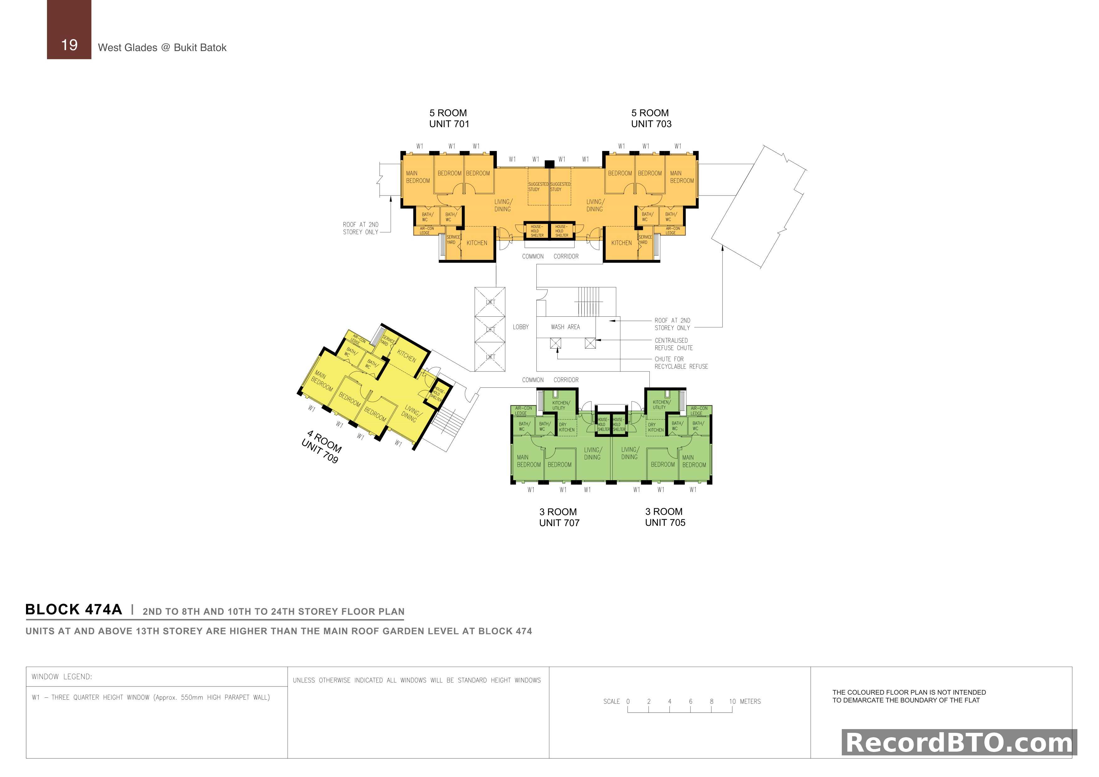 Block 474A: 2nd-8th & 10th-24th Storey Floor Plan