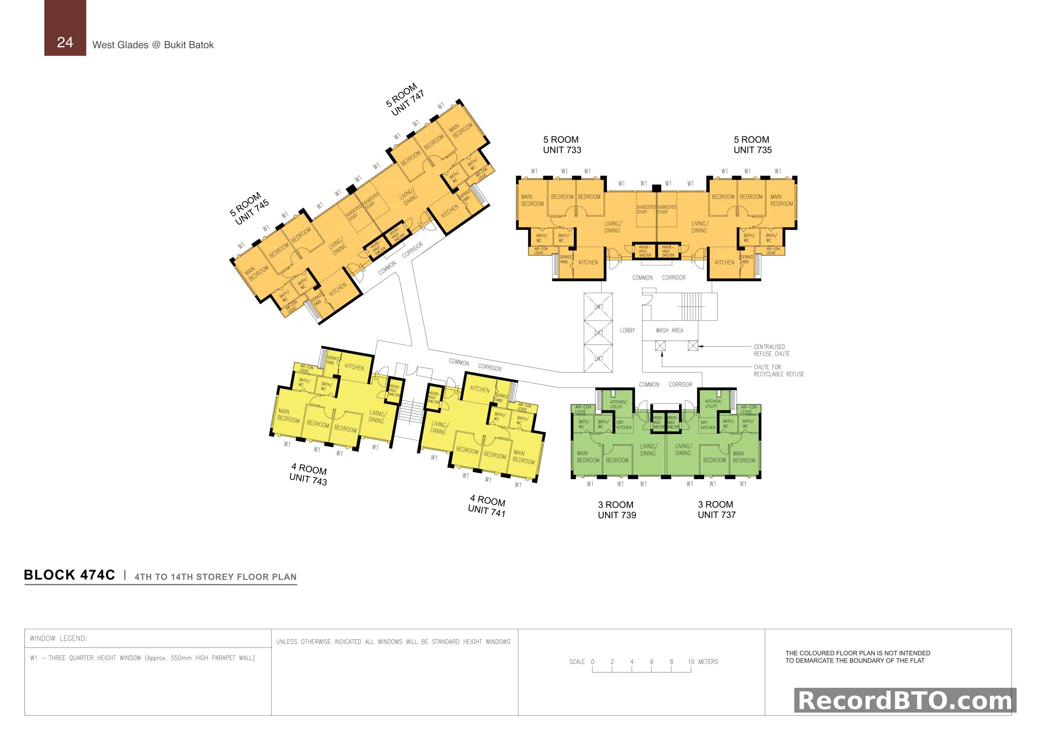 Block 474C: 4th to 14th Storey Floor Plan