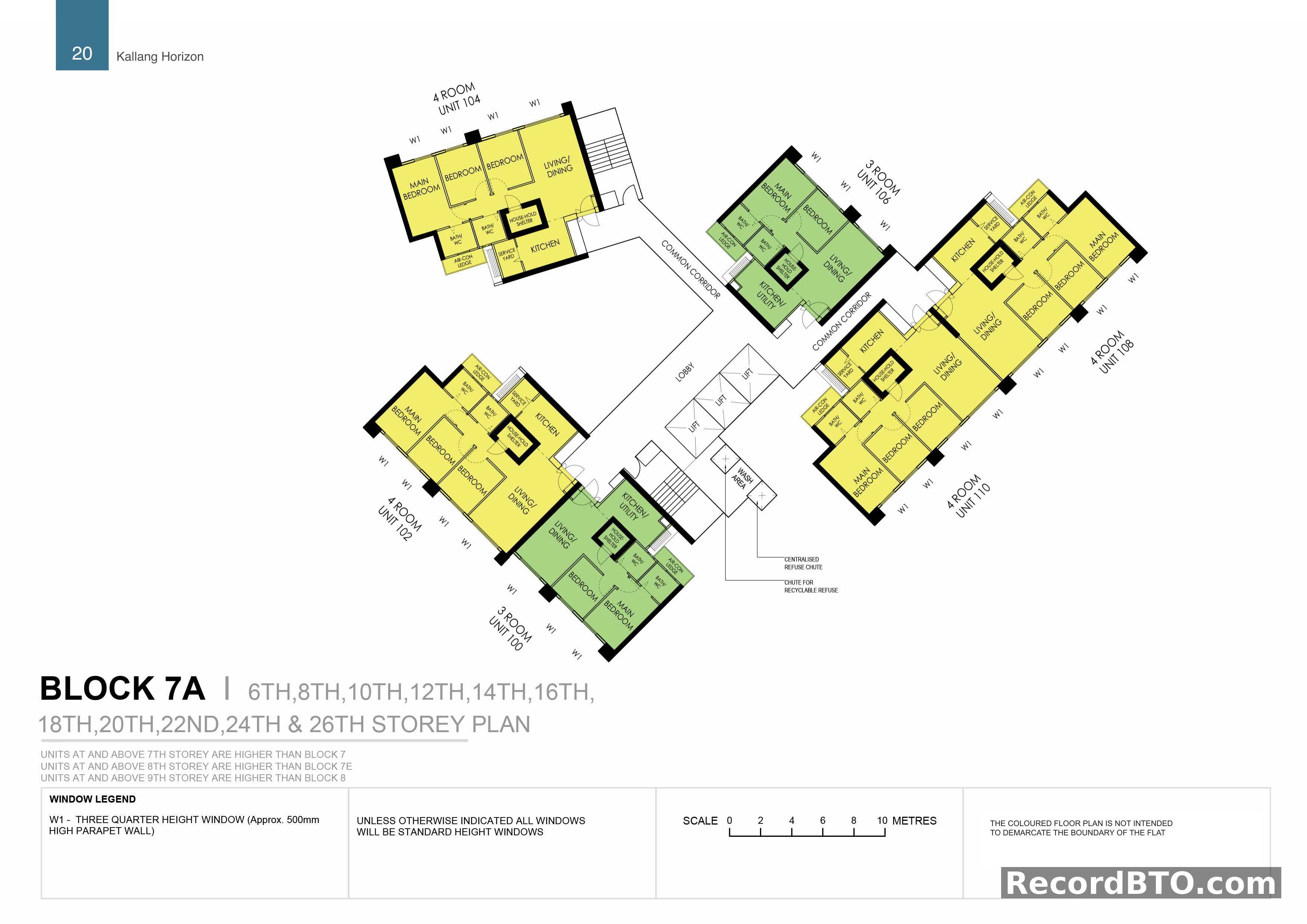 Block 7A: 6th-26th Storey Floor Plans