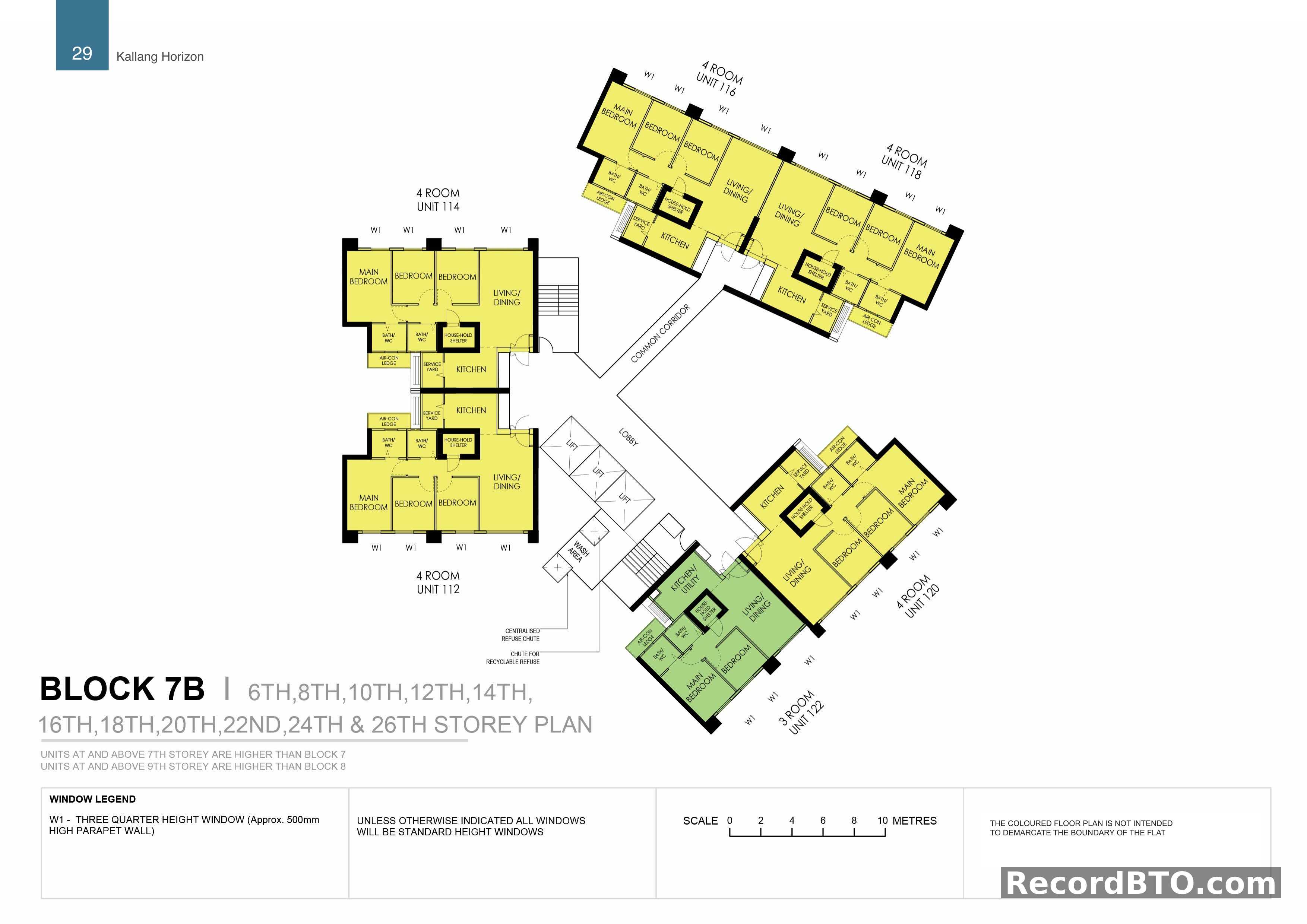 Block 7B: Multi-Storey Floor Plan for 3- and 4-Room Units