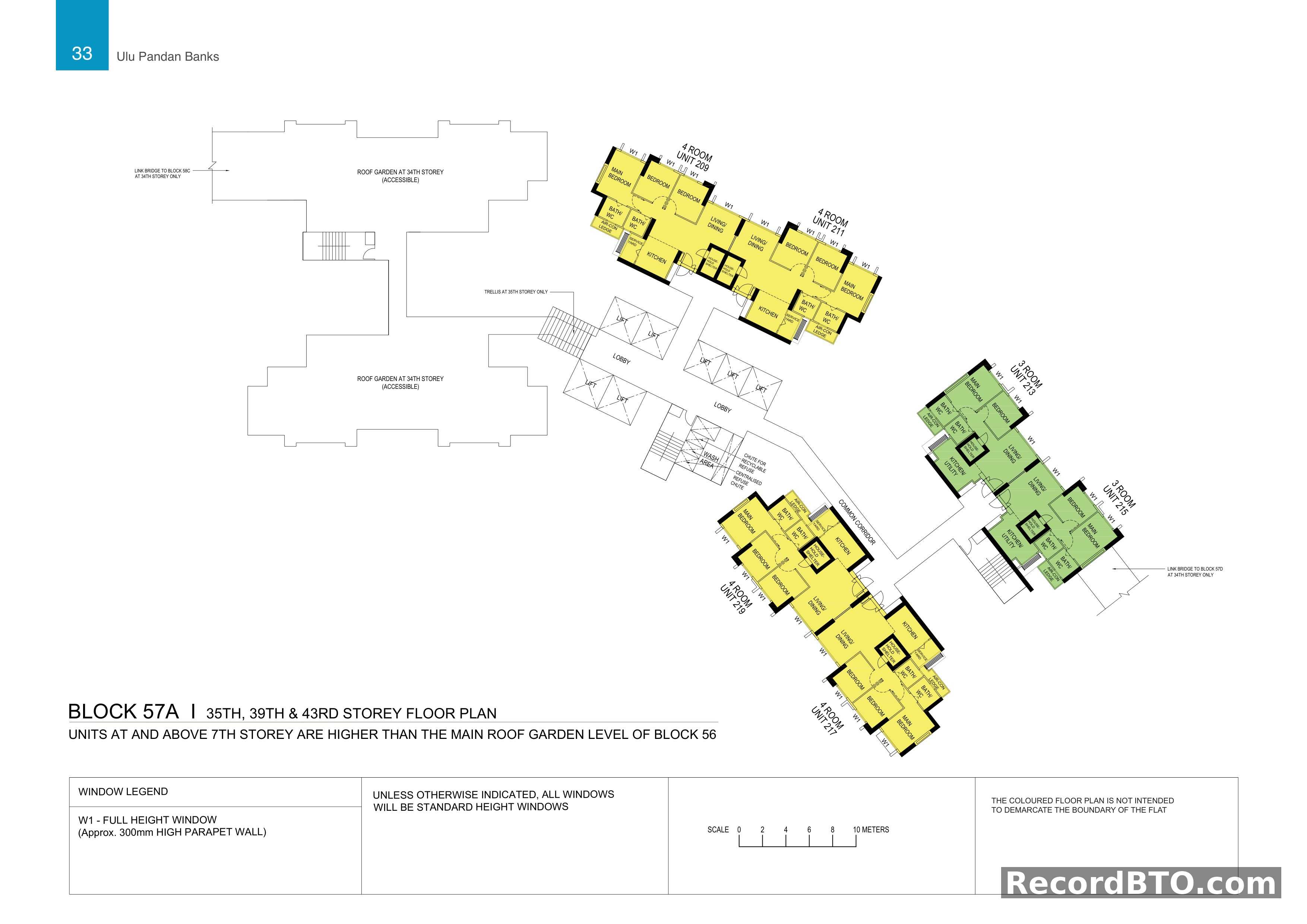 Block 57A: 35th, 39th & 43rd Storey Floor Plans
