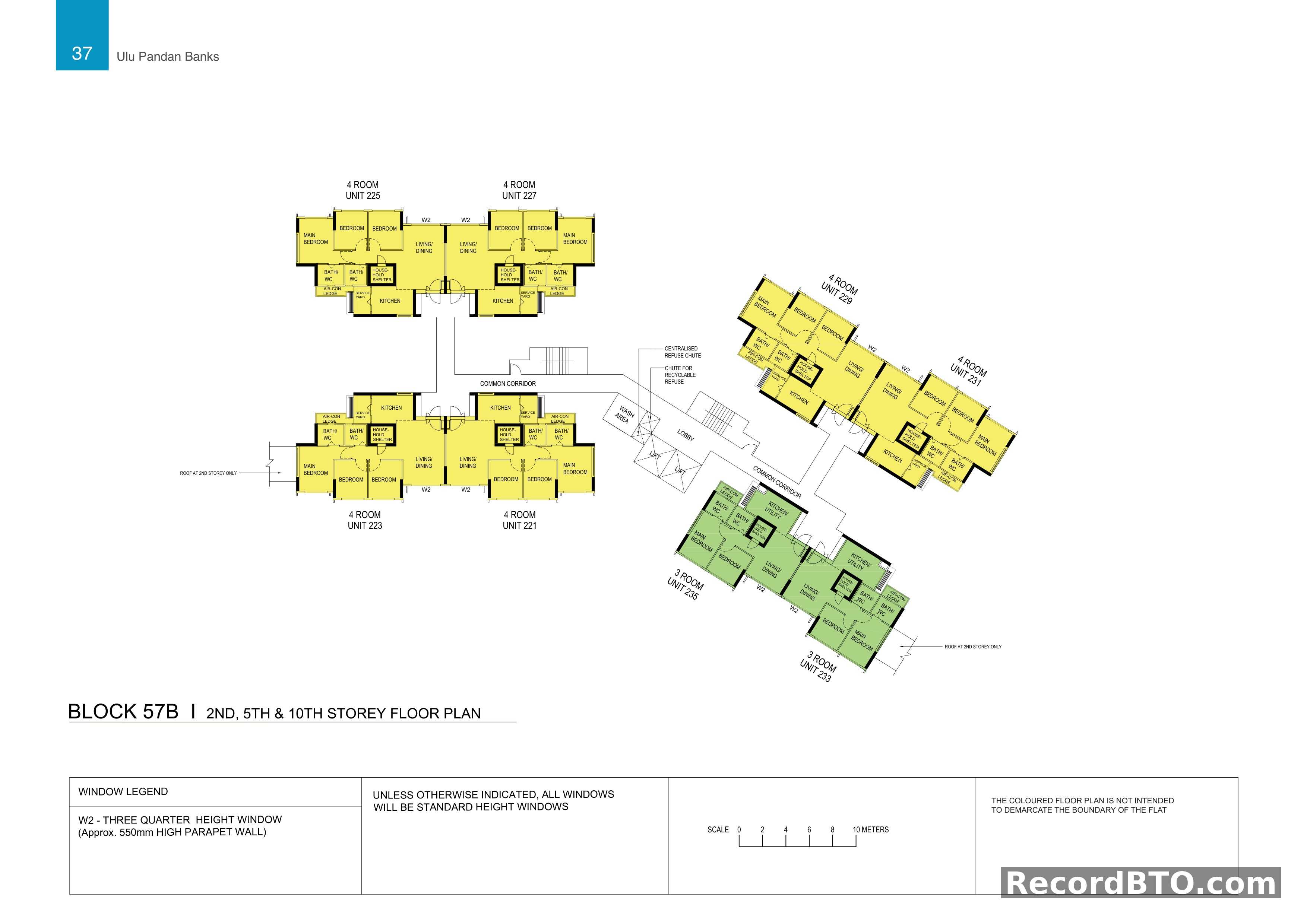 Block 57B: 2nd, 5th & 10th Storey Floor Plan