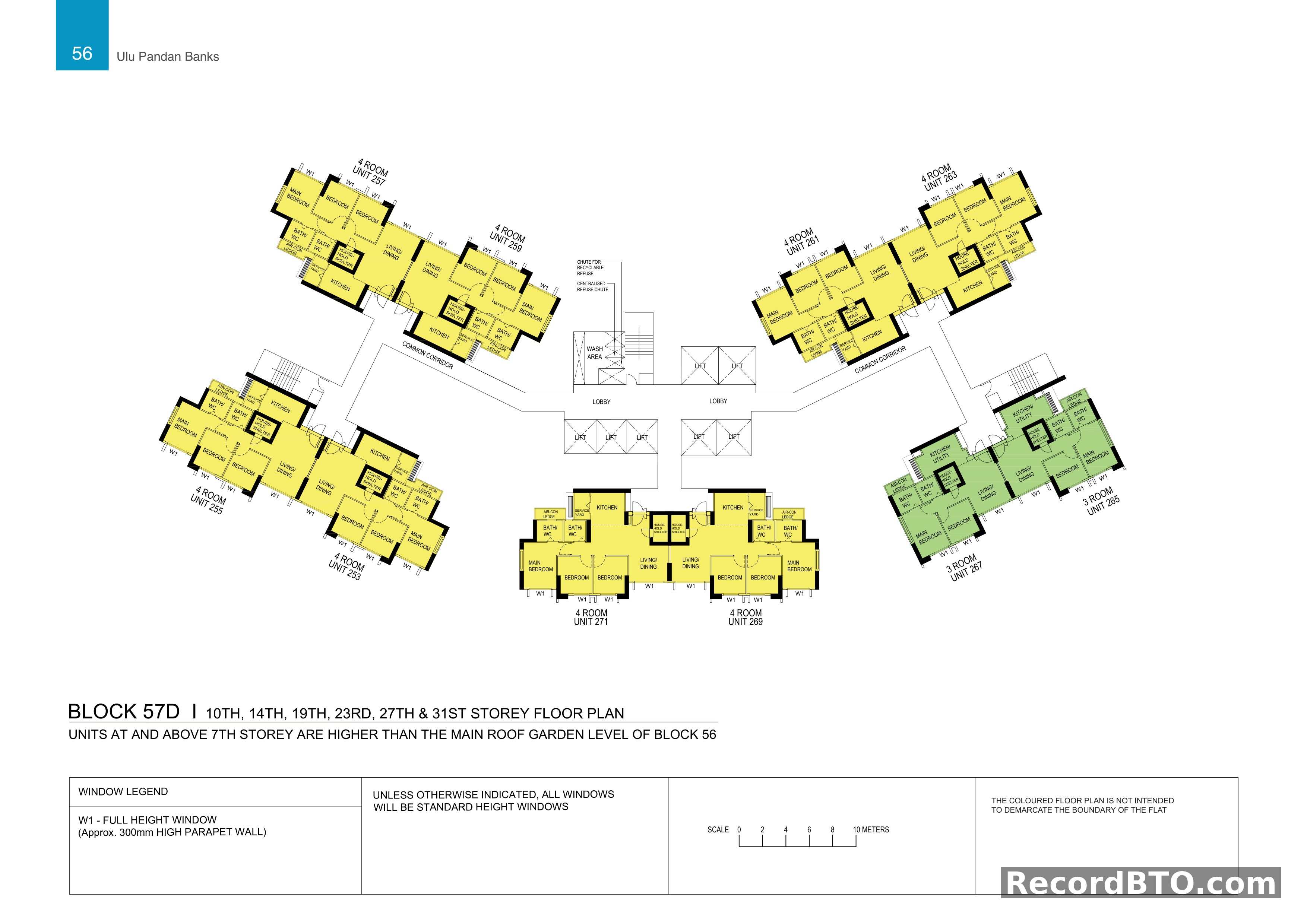 Block 57D: 10th, 14th, 19th, 23rd, 27th & 31st Storey Floor Plans