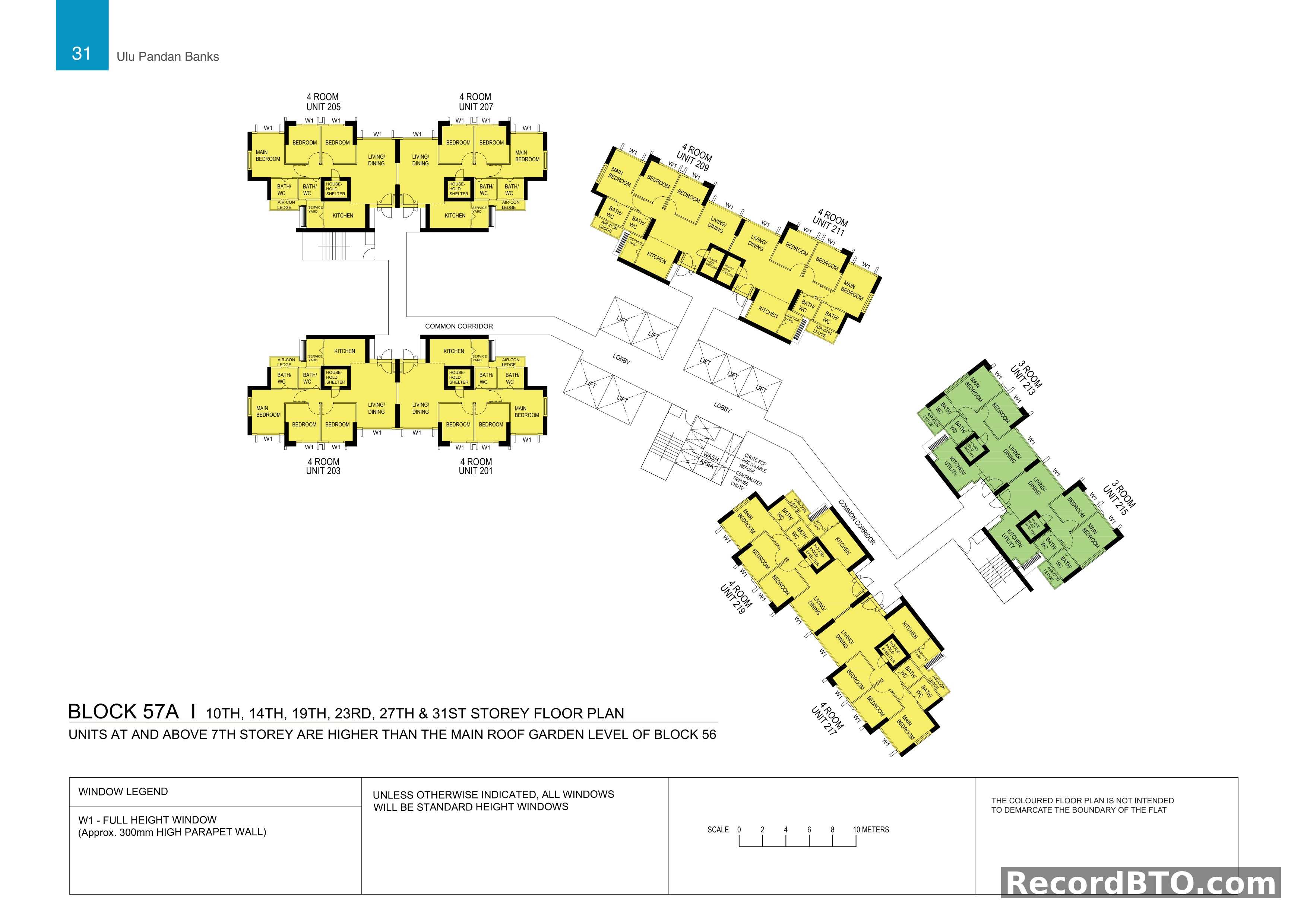 Block 57A: 10th, 14th, 19th, 23rd, 27th & 31st Storey Floor Plan