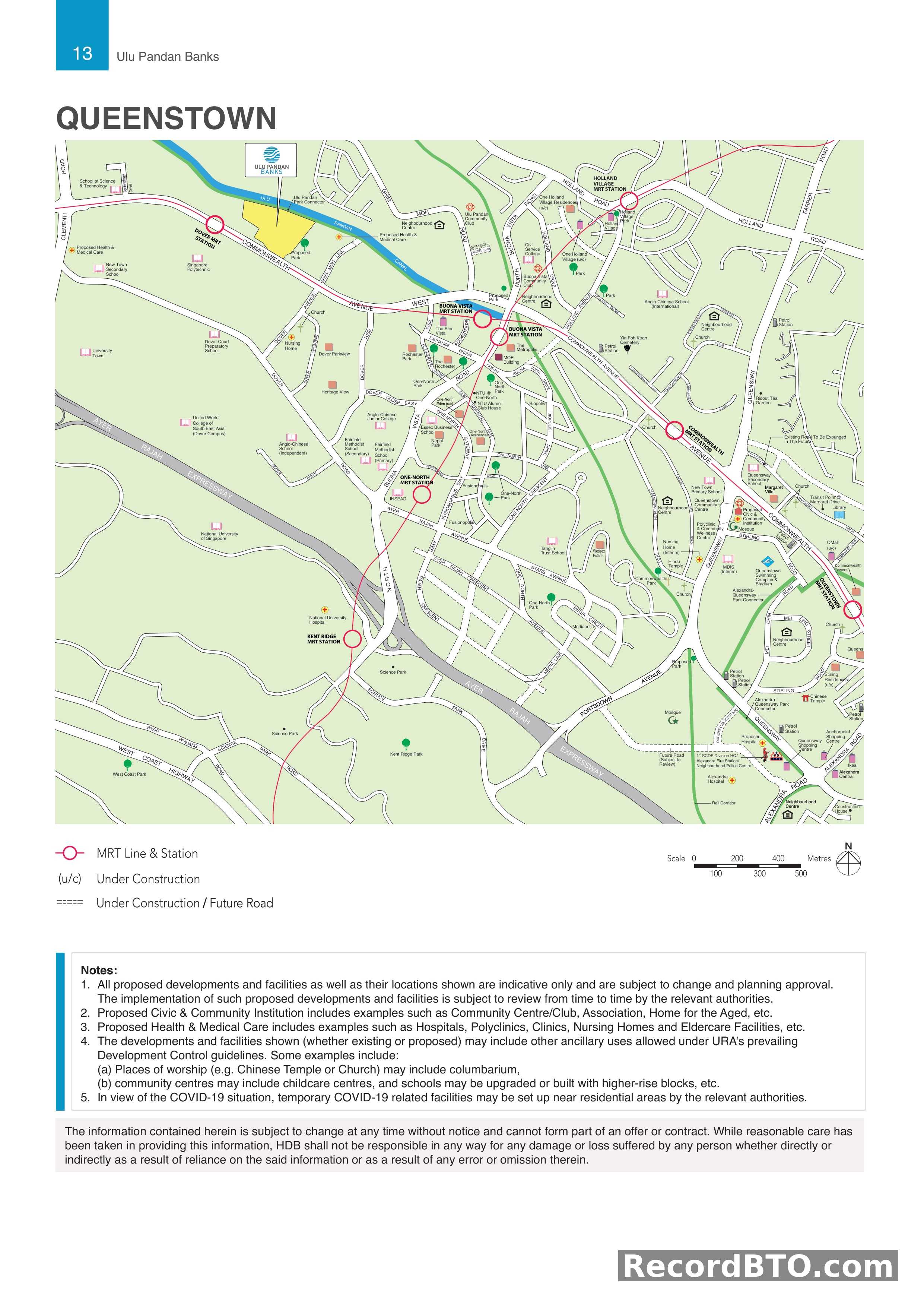 Location Map: Queenstown Amenities and Transport Links