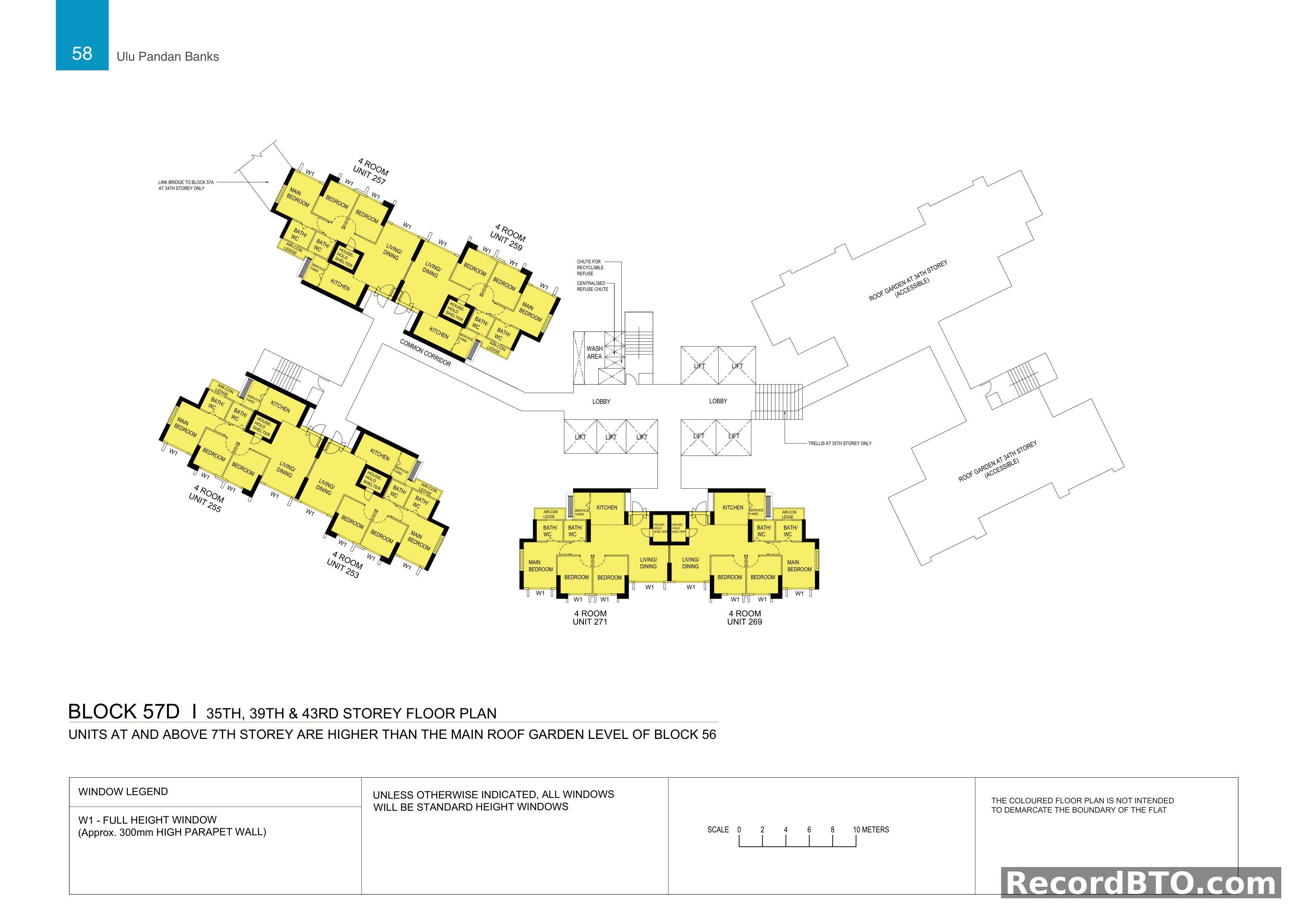 Block 57D: 35th, 39th & 43rd Storey Floor Plan