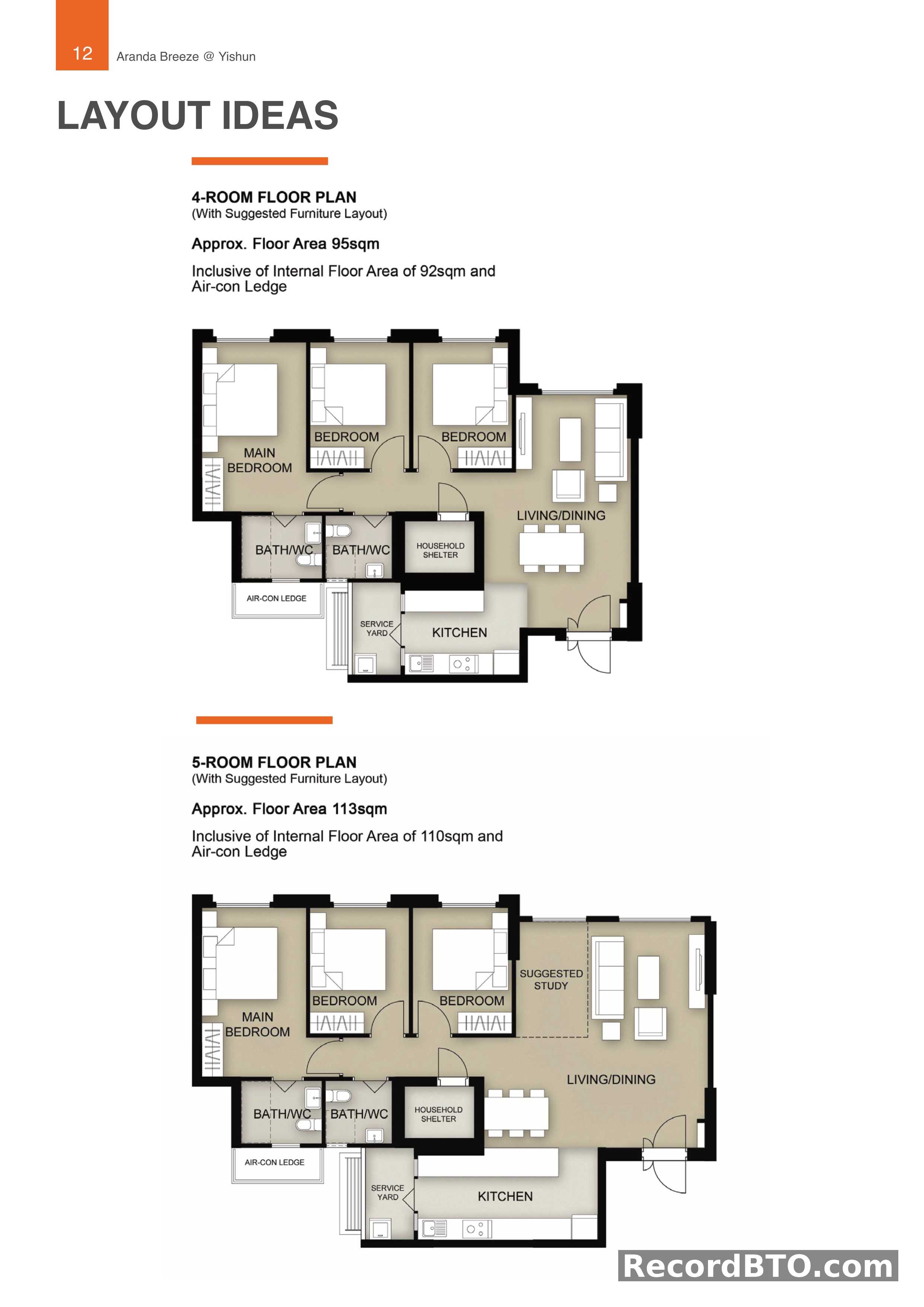 HDB BTO Layout Ideas: 4-Room and 5-Room Floor Plans