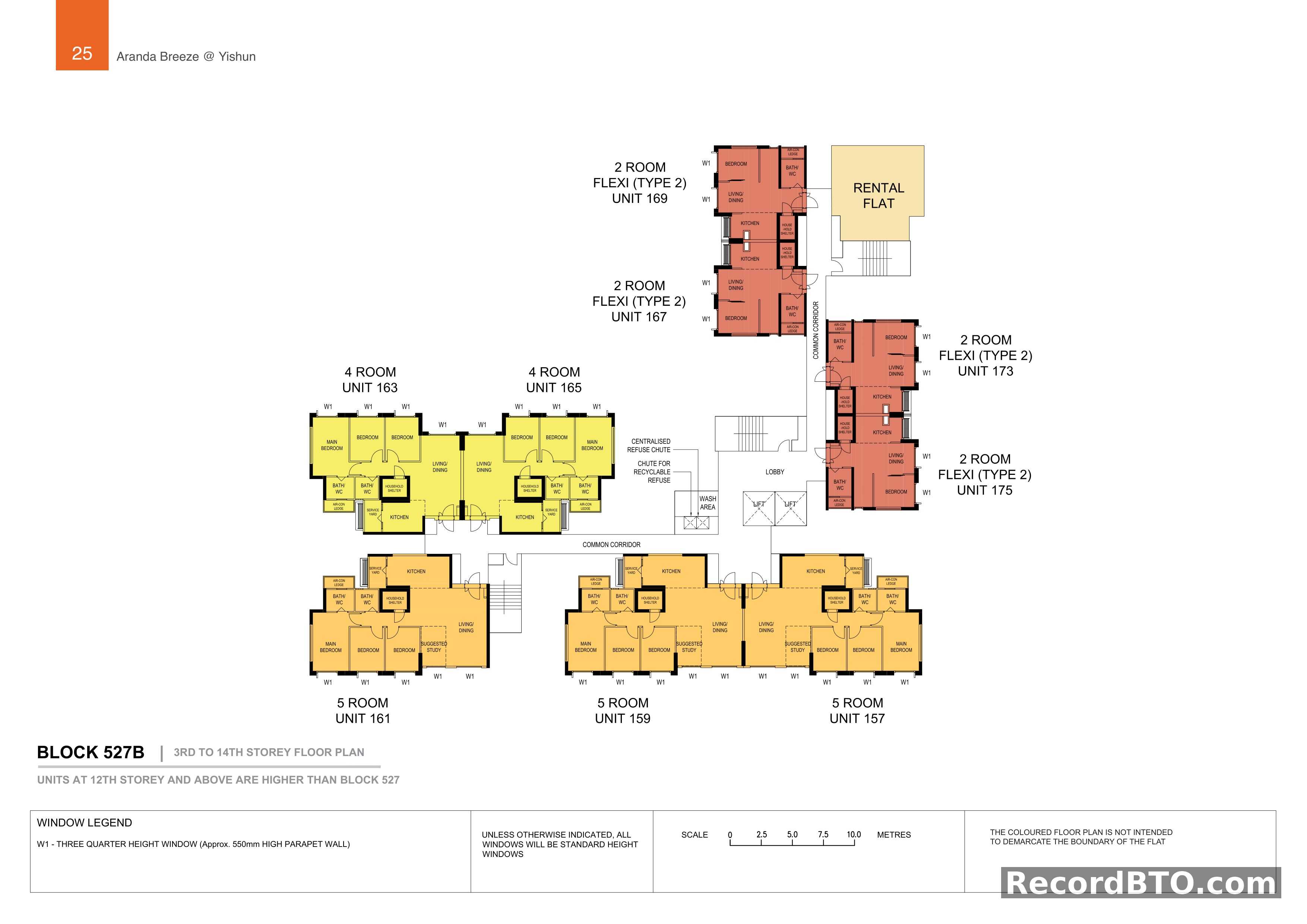 Block 527B: 3rd-14th Storey Floor Plans