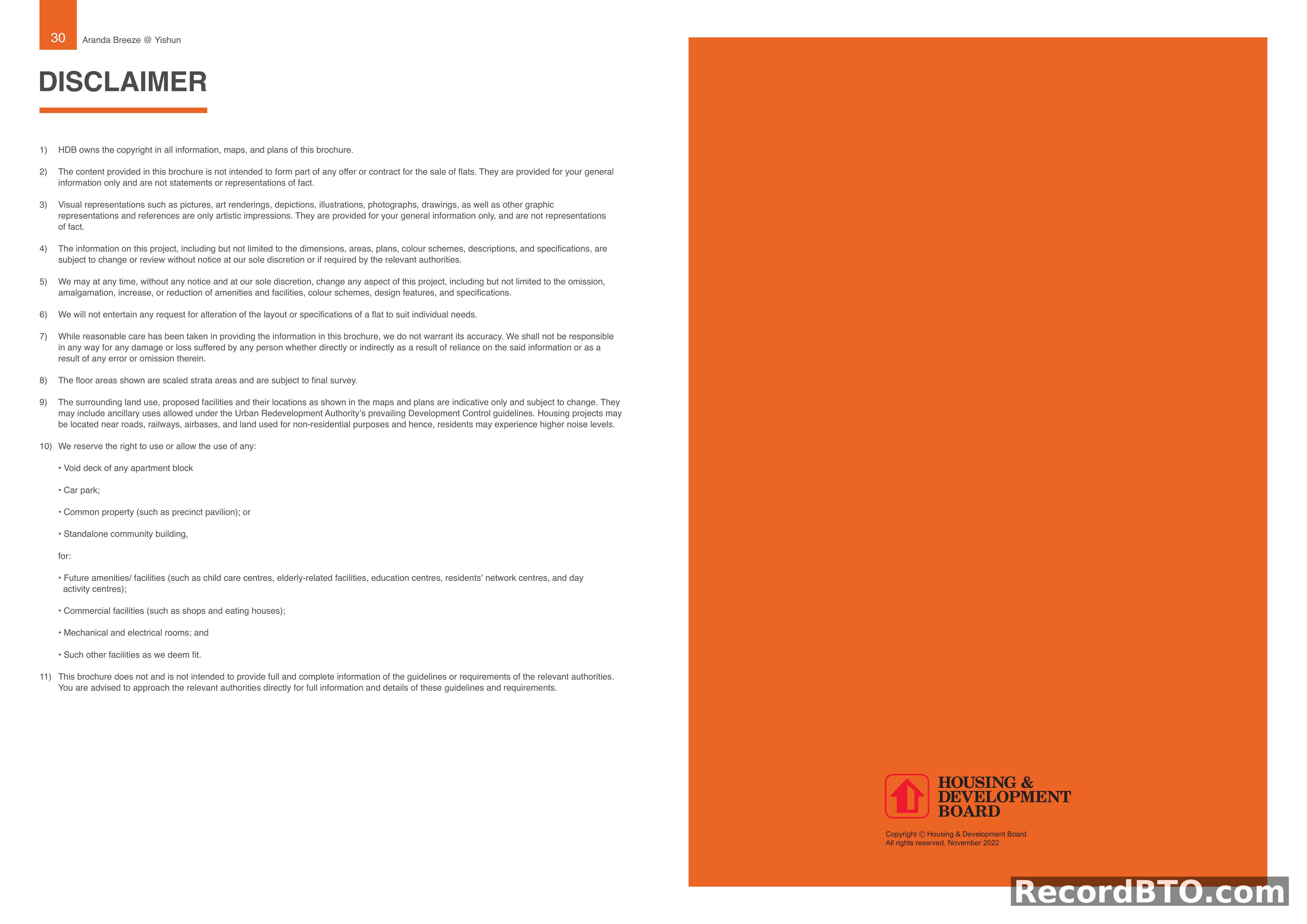 General Disclaimer for Property Brochure