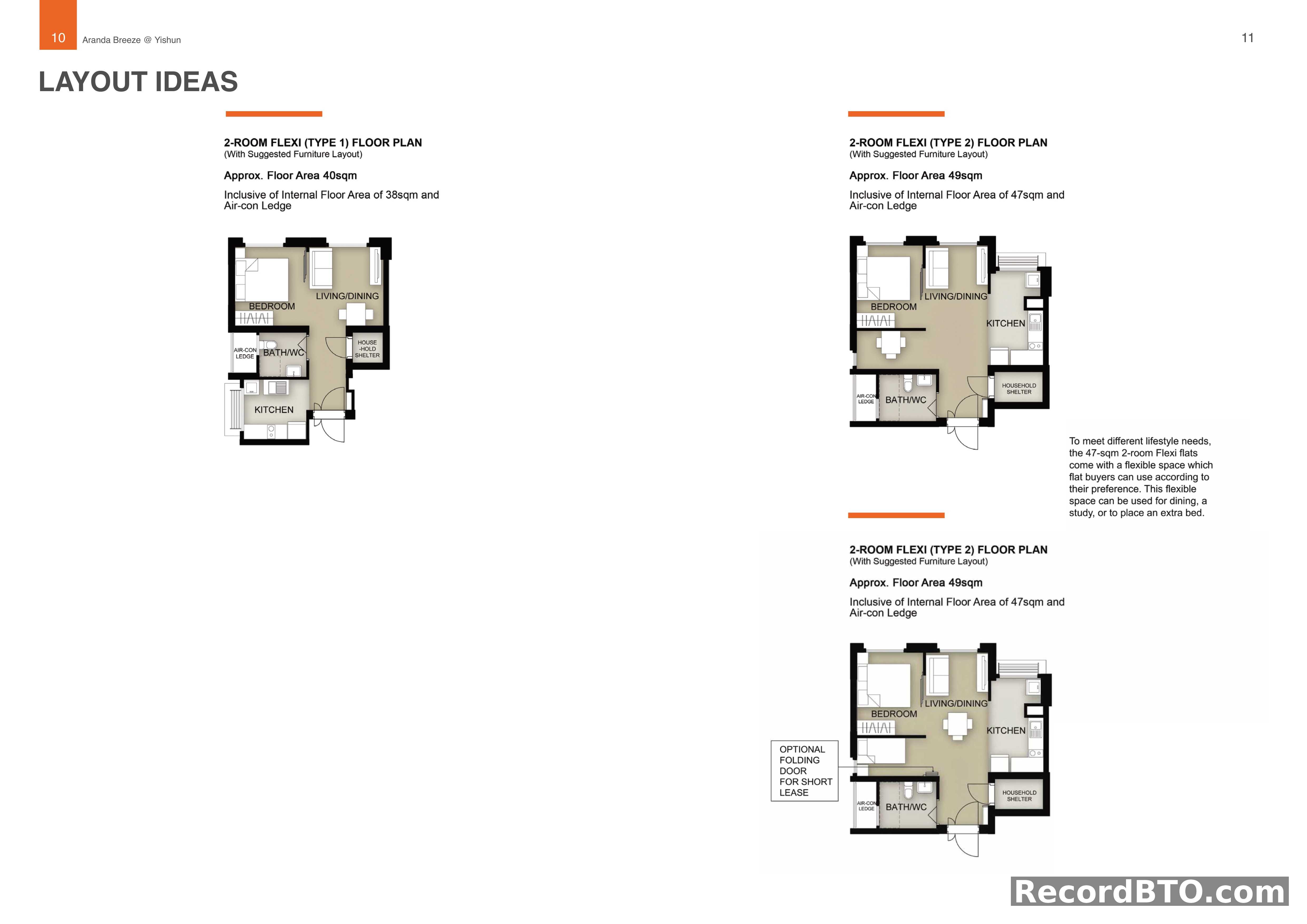 2-Room Flexi Layouts & Floor Plans