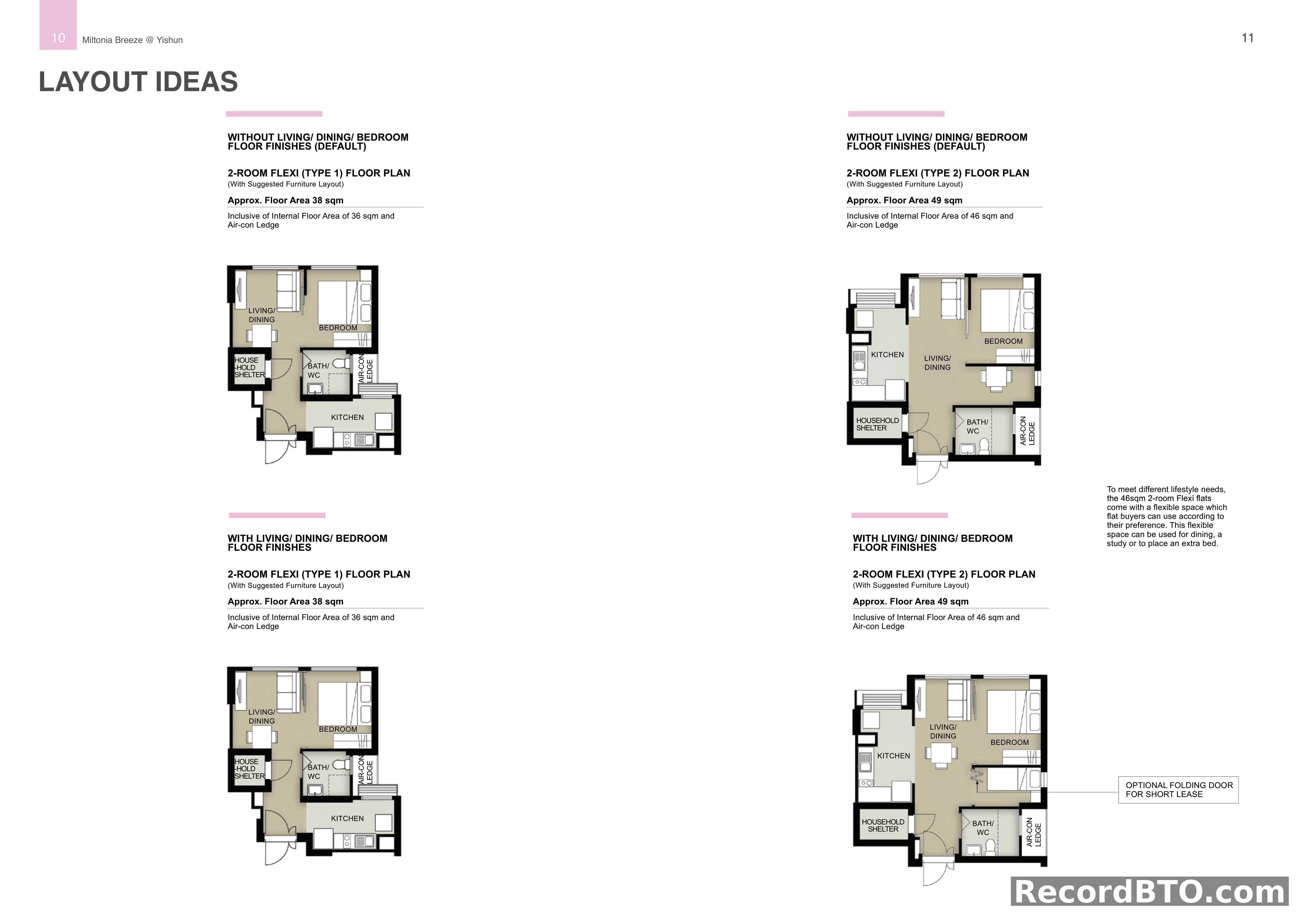 2-Room Flexi Flat Layout Ideas and Floor Finish Options