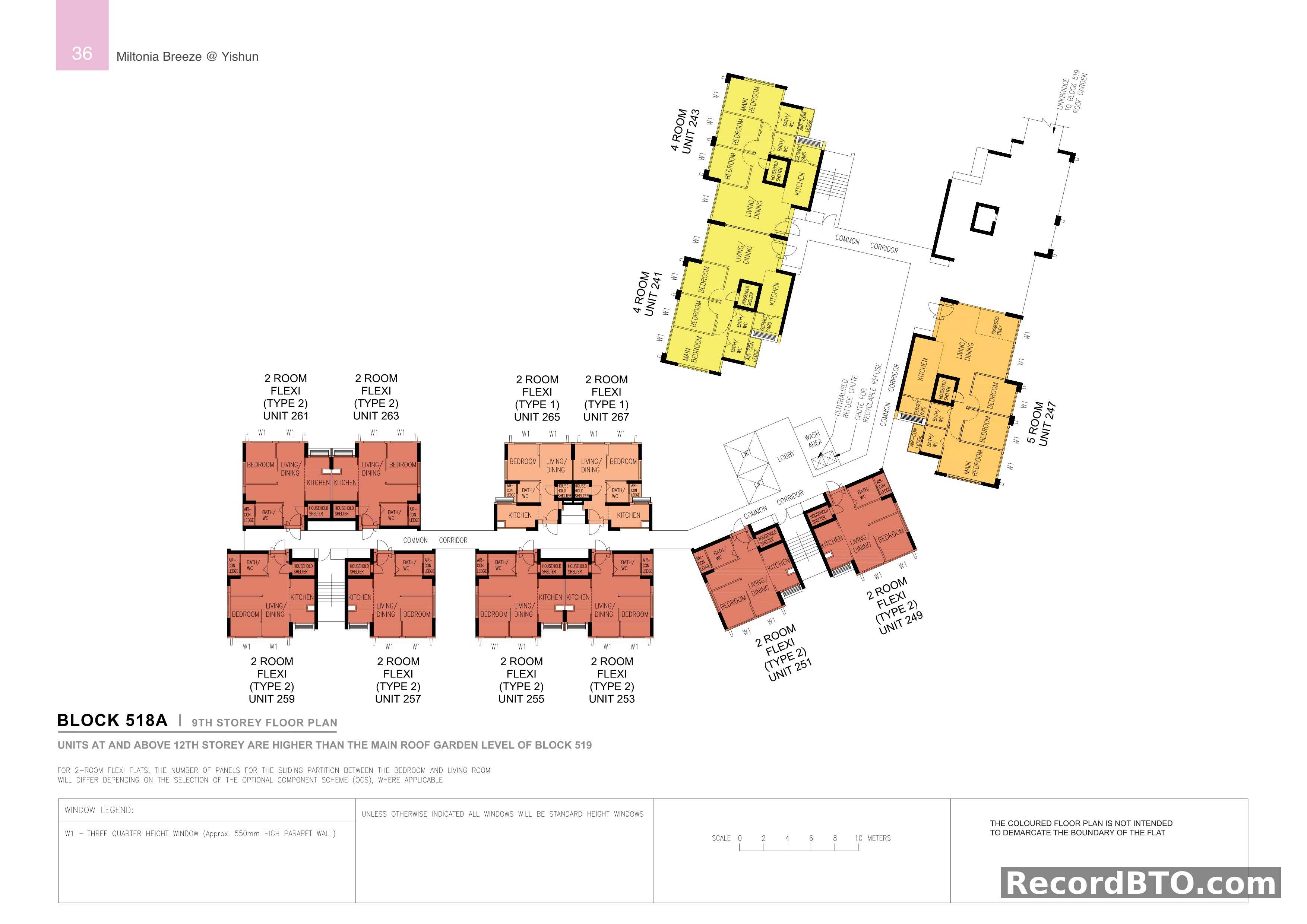 Block 518A: 9th Storey Floor Plan with Multiple Unit Types