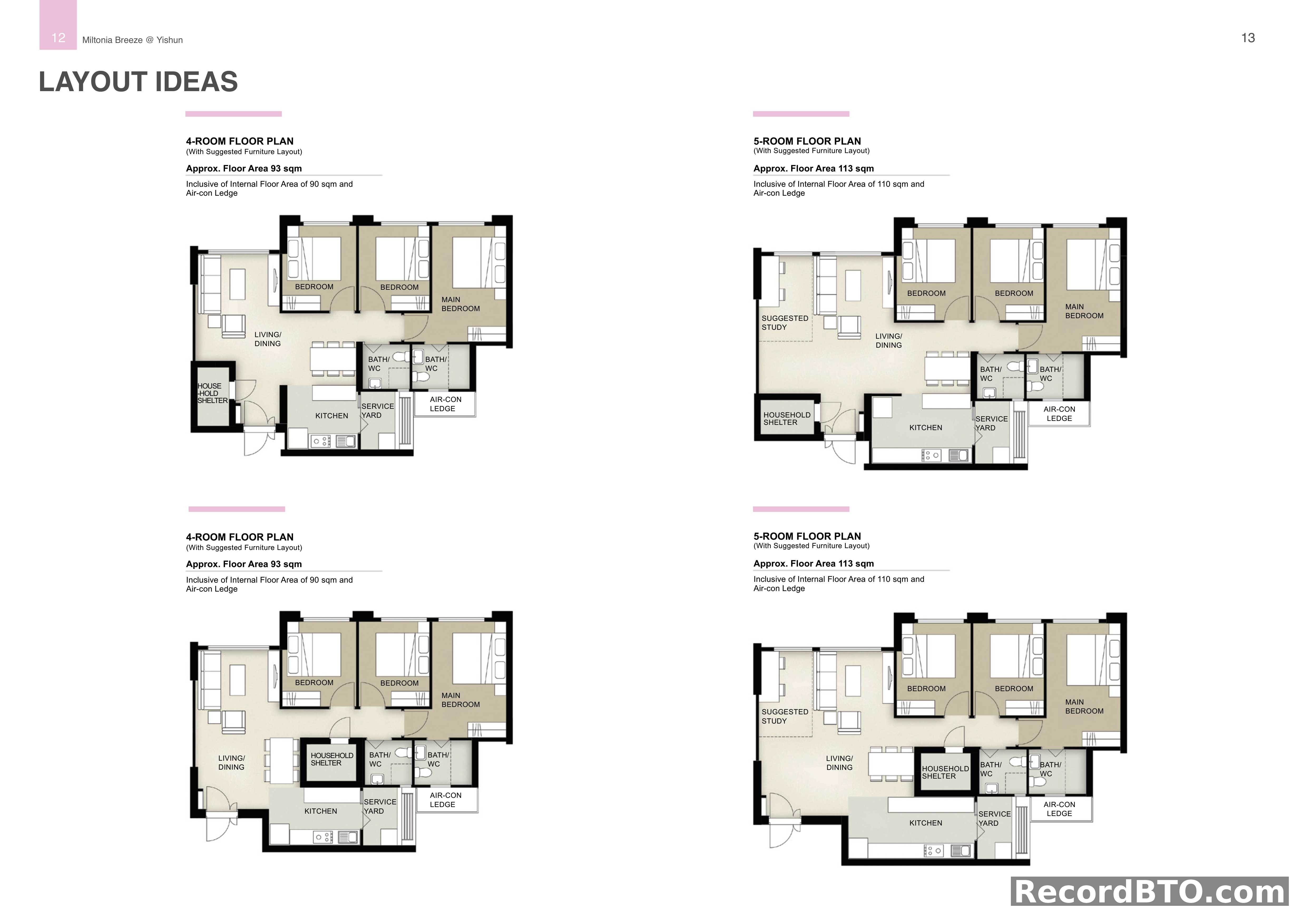 HDB BTO Floor Plan Layout Ideas: 4-Room and 5-Room Units
