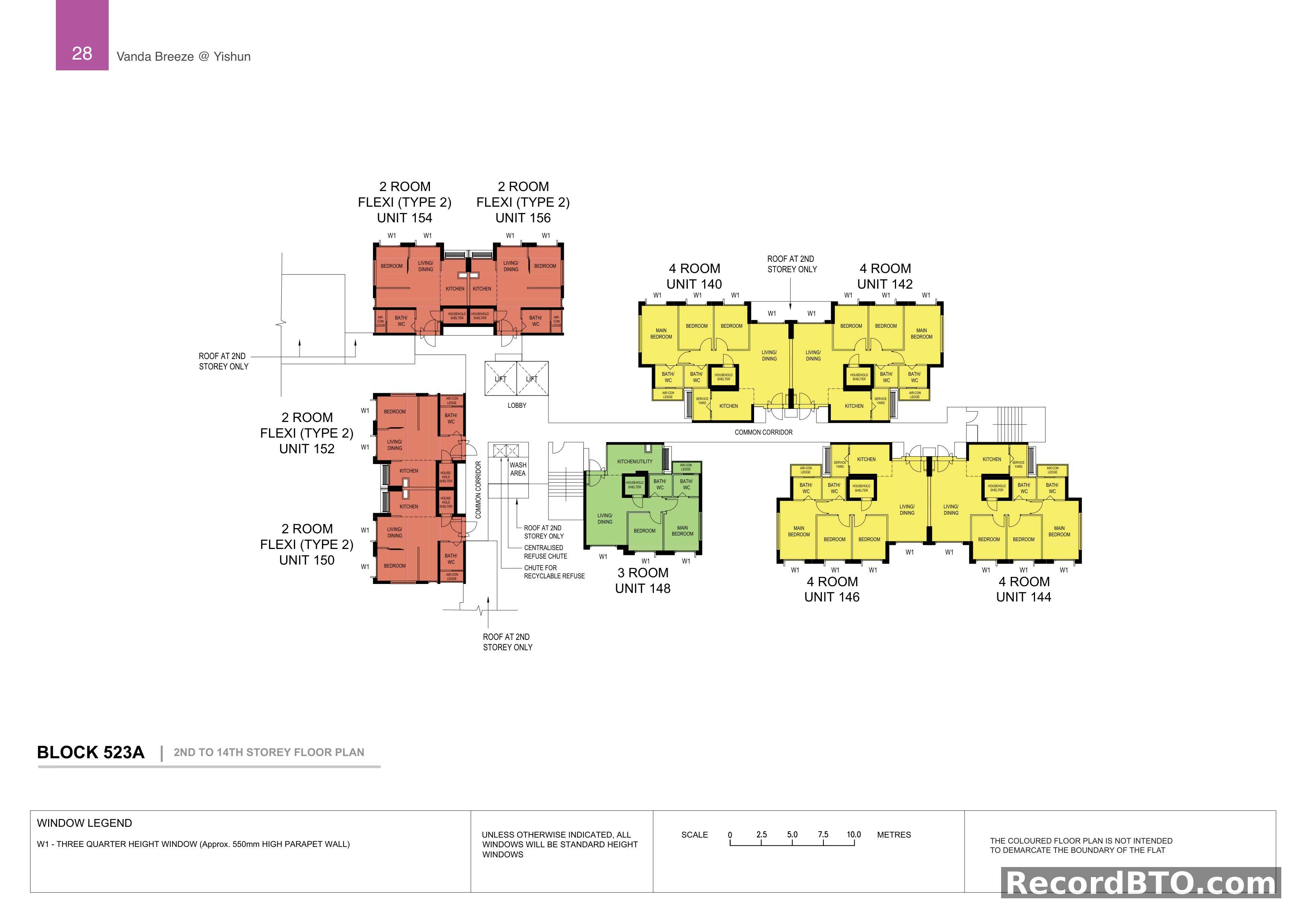 Block 523A: 2nd to 14th Storey Floor Plan