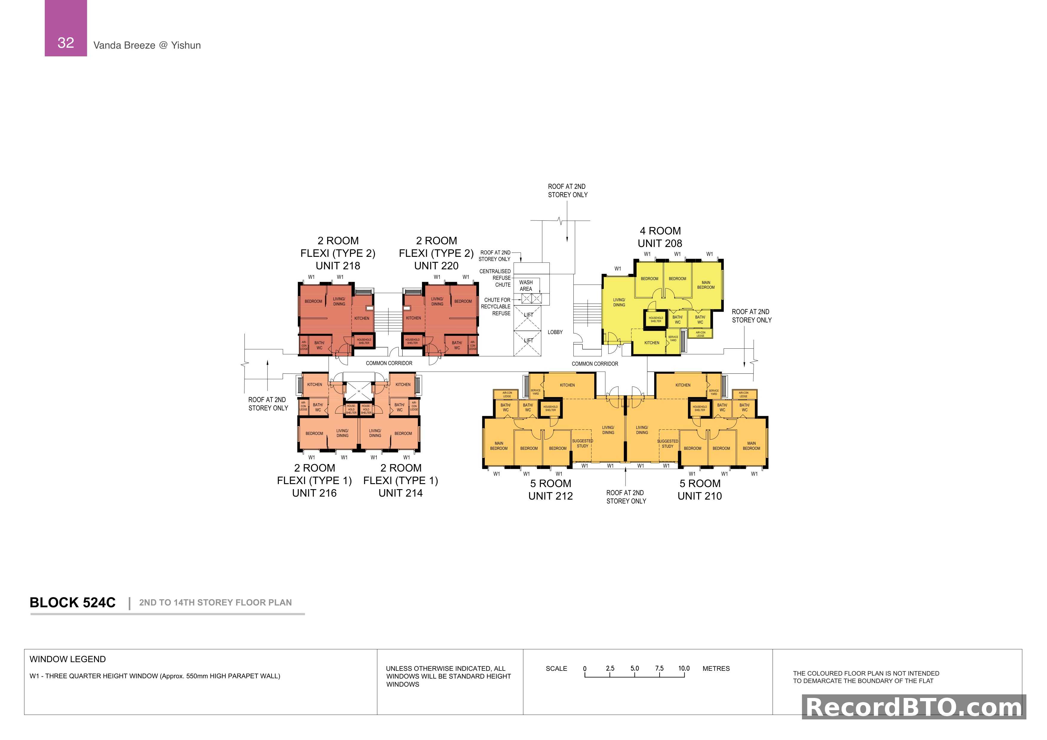 Block 524C: 2nd to 14th Storey Floor Plans